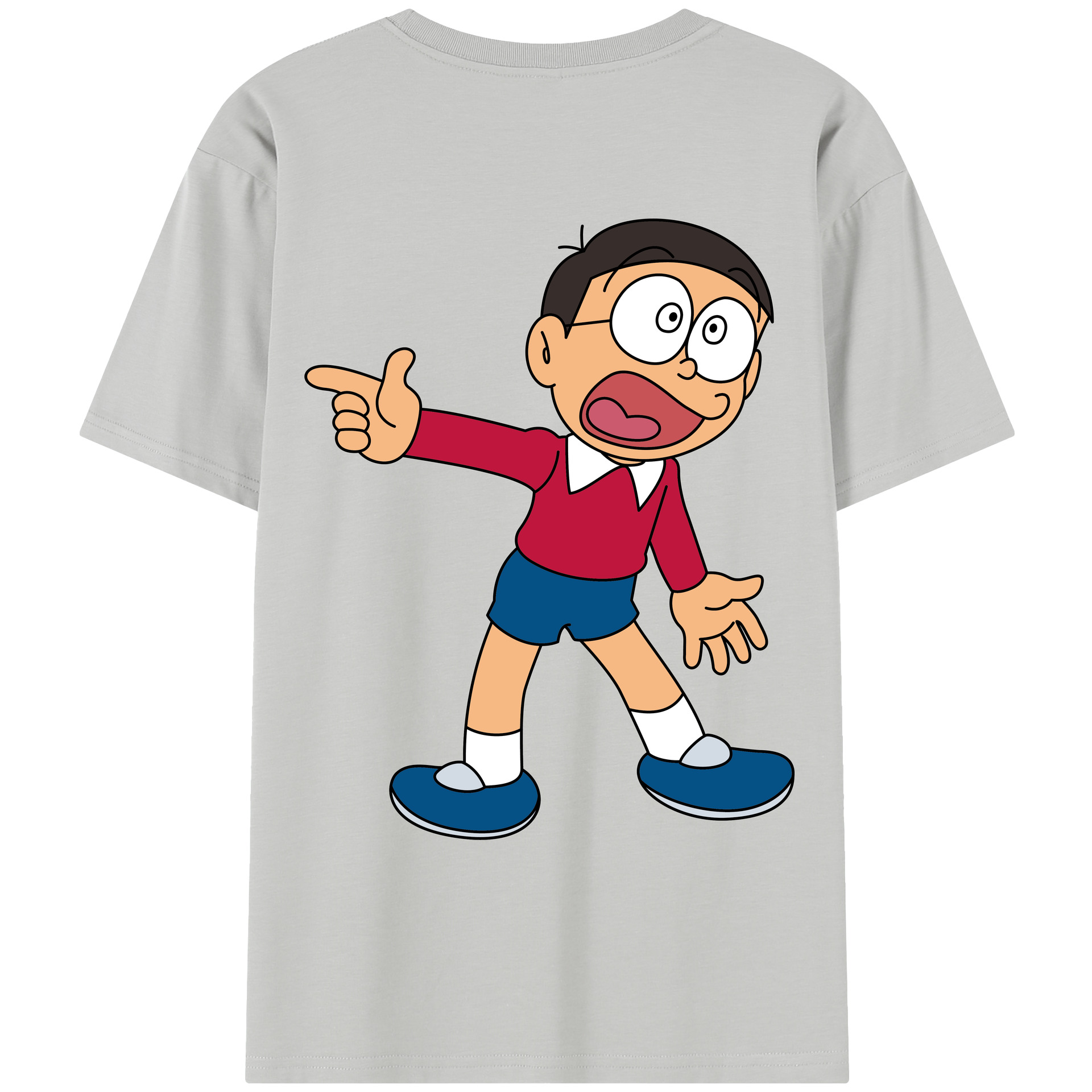 （画像用） ドラえもん 野比 のび太 Doraemon Nobita Nobi レディース半袖Tシャツ(バックプリント)