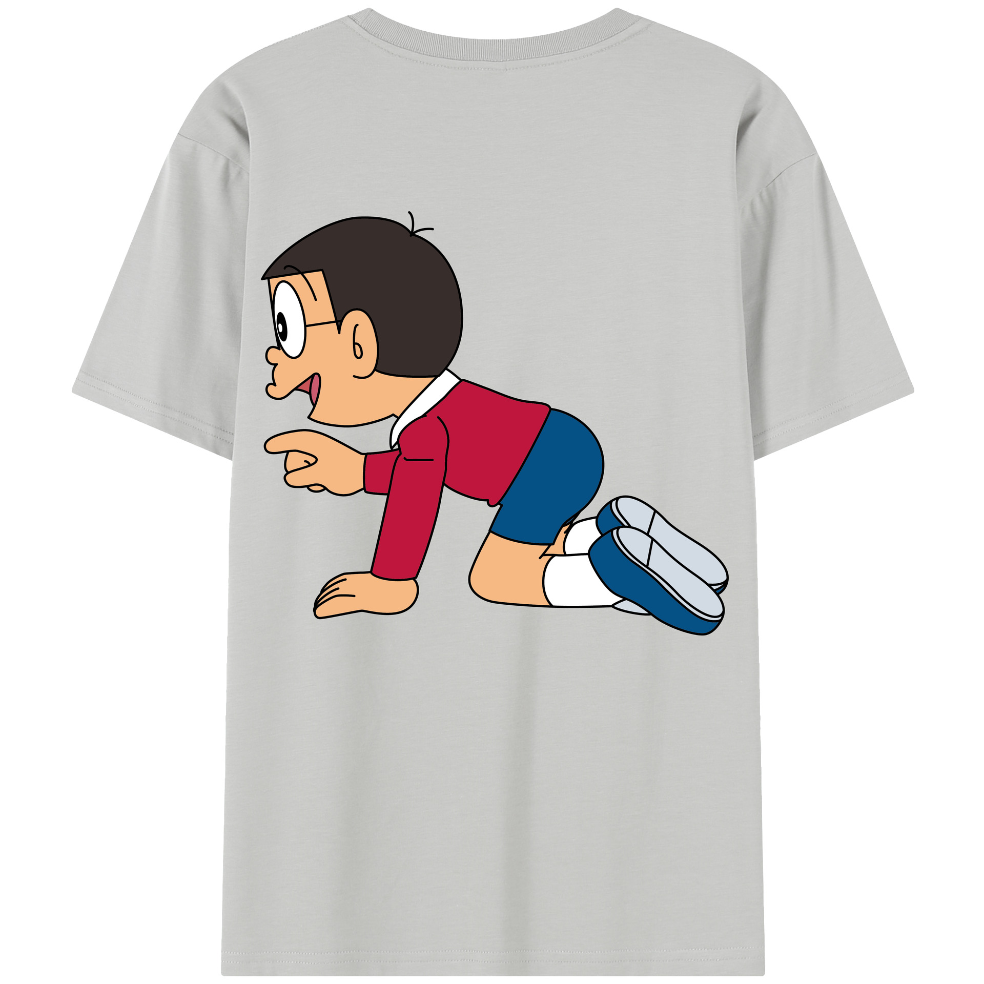 （画像用） ドラえもん 野比 のび太 Doraemon Nobita Nobi レディース半袖Tシャツ(バックプリント)