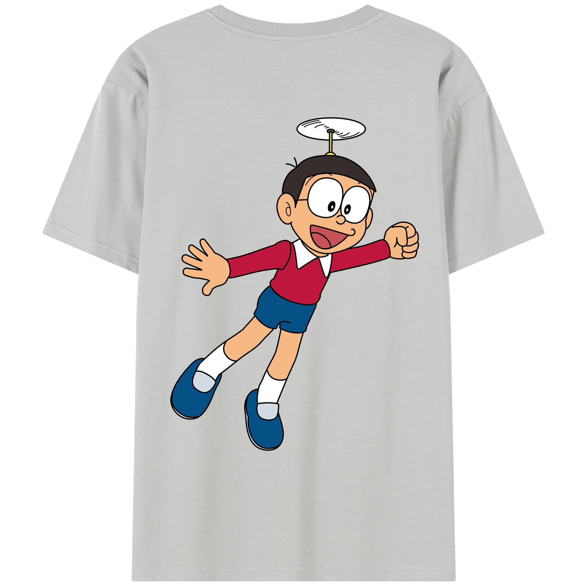 （画像用） ドラえもん 野比 のび太 Doraemon Nobita Nobi レディース半袖Tシャツ(バックプリント)