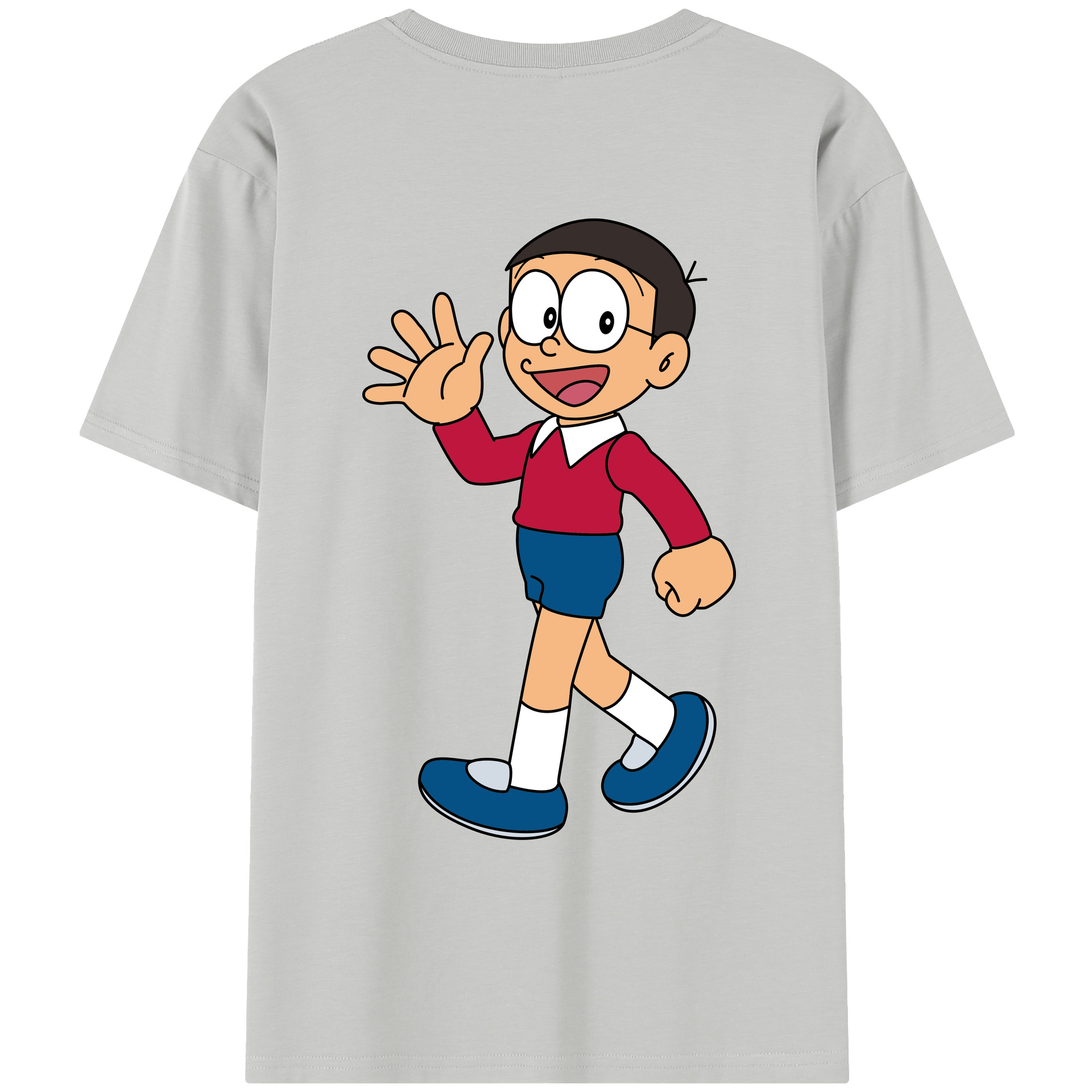 （画像用） ドラえもん 野比 のび太 Doraemon Nobita Nobi レディース半袖Tシャツ(バックプリント)
