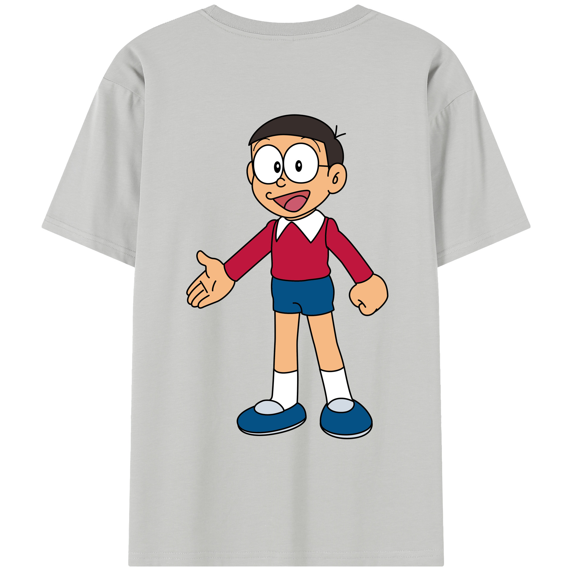 （画像用） ドラえもん 野比 のび太 Doraemon Nobita Nobi レディース半袖Tシャツ(バックプリント)