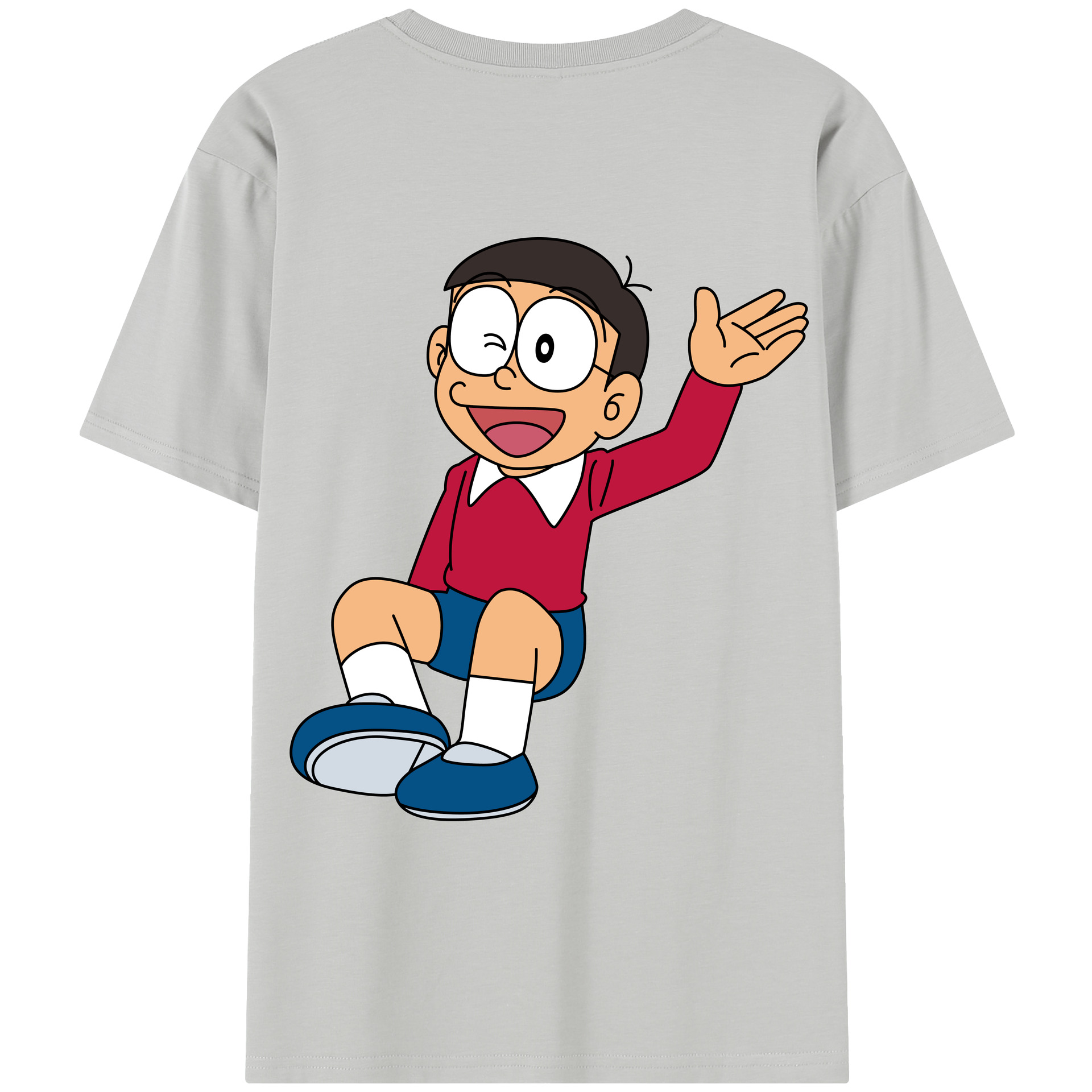 （画像用） ドラえもん 野比 のび太 Doraemon Nobita Nobi レディース半袖Tシャツ(バックプリント)