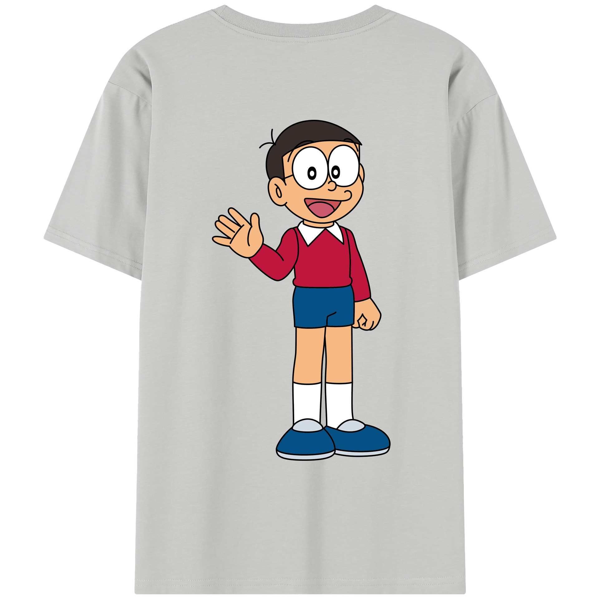 （画像用） ドラえもん 野比 のび太 Doraemon Nobita Nobi レディース半袖Tシャツ(バックプリント)