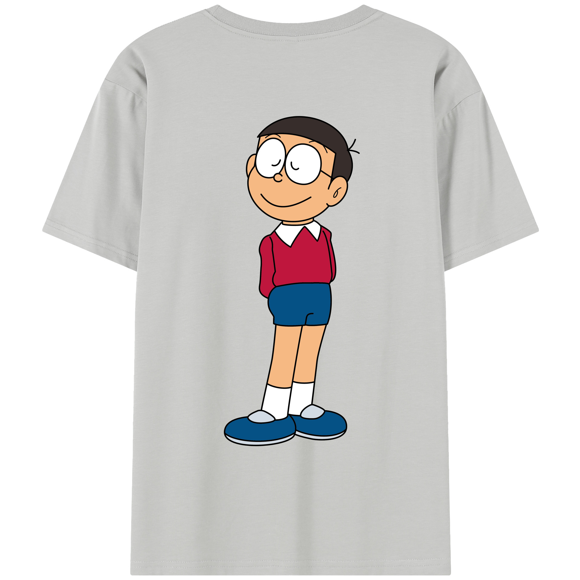 （画像用） ドラえもん 野比 のび太 Doraemon Nobita Nobi レディース半袖Tシャツ(バックプリント)