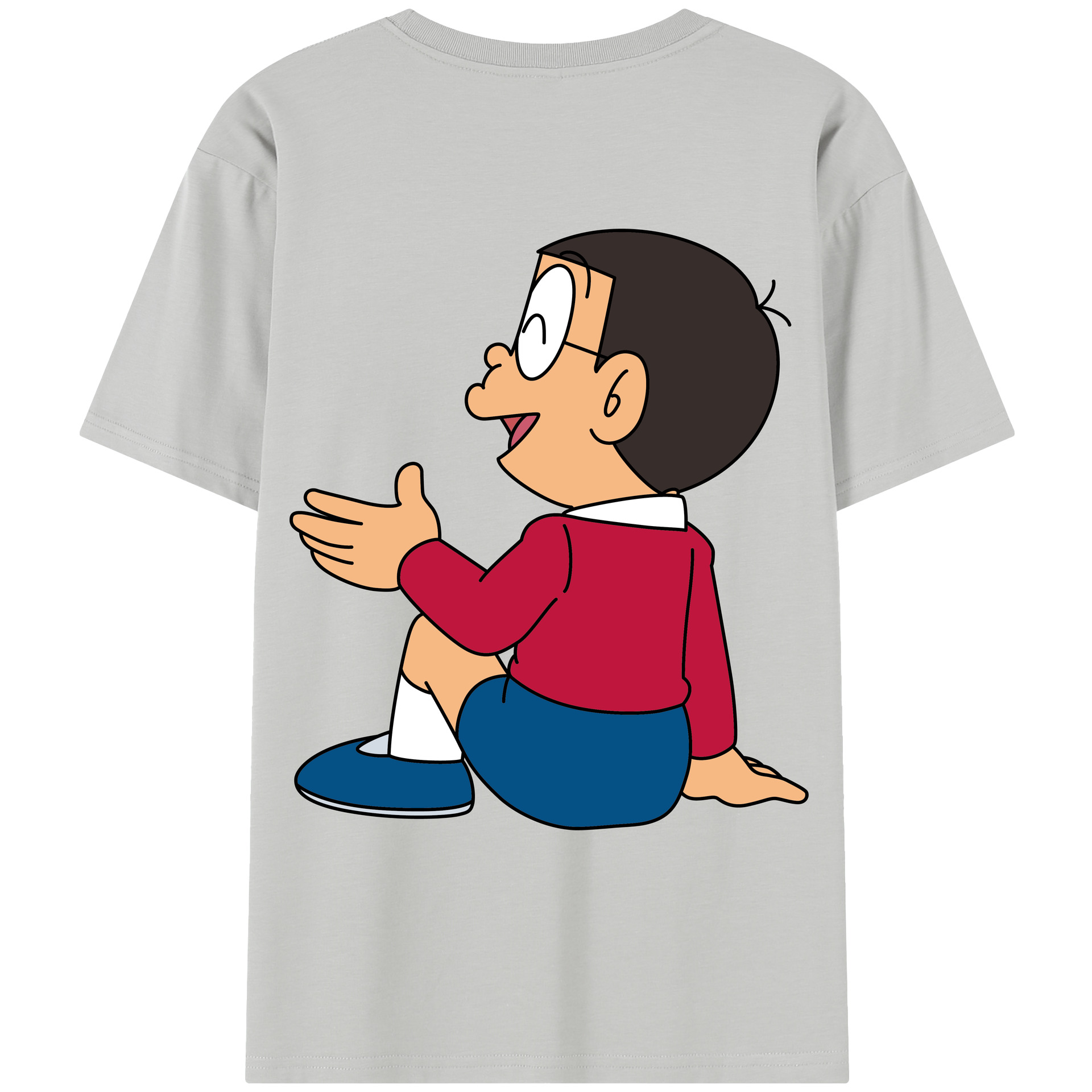 （画像用） ドラえもん 野比 のび太 Doraemon Nobita Nobi レディース半袖Tシャツ(バックプリント)