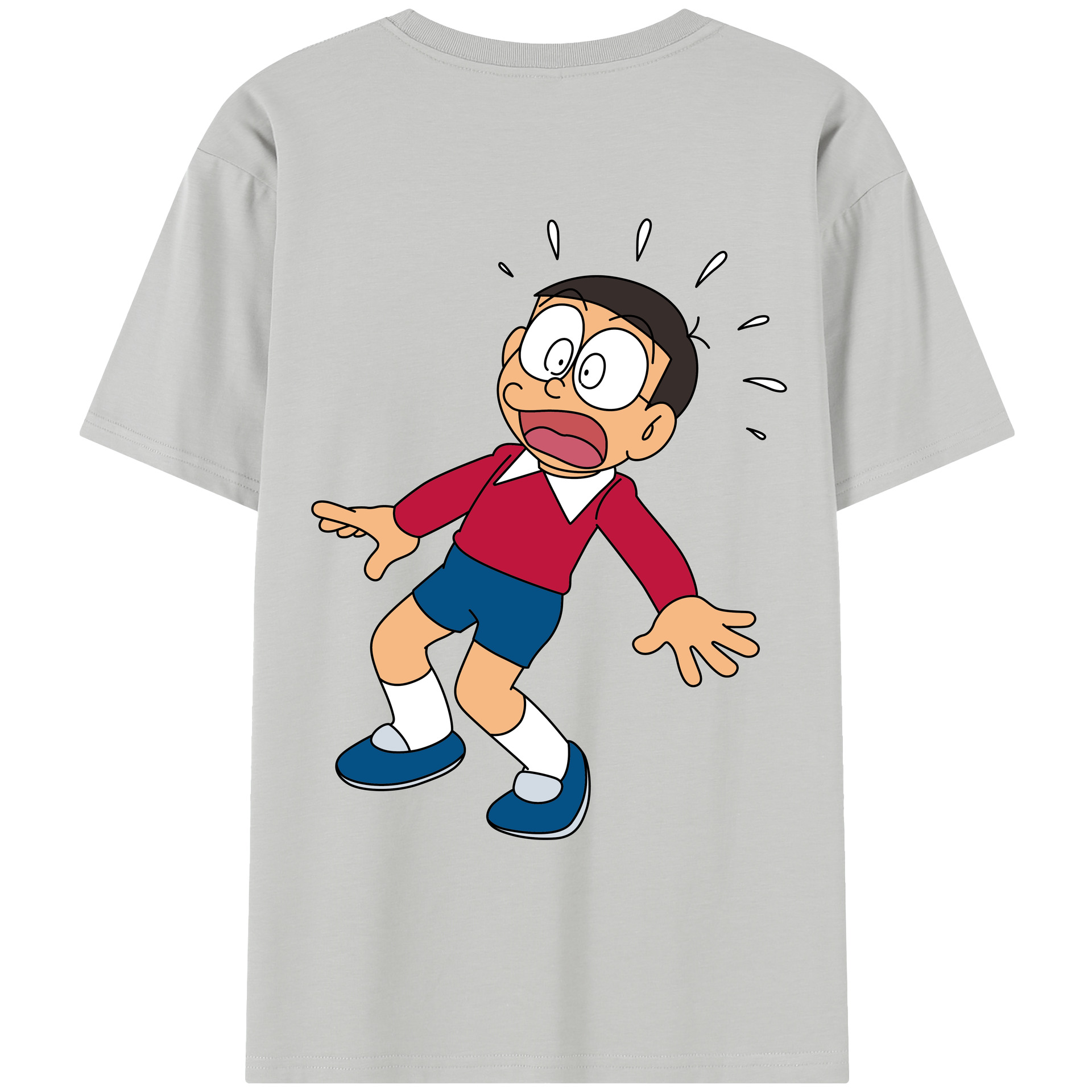 （画像用） ドラえもん 野比 のび太 Doraemon Nobita Nobi レディース半袖Tシャツ(バックプリント)