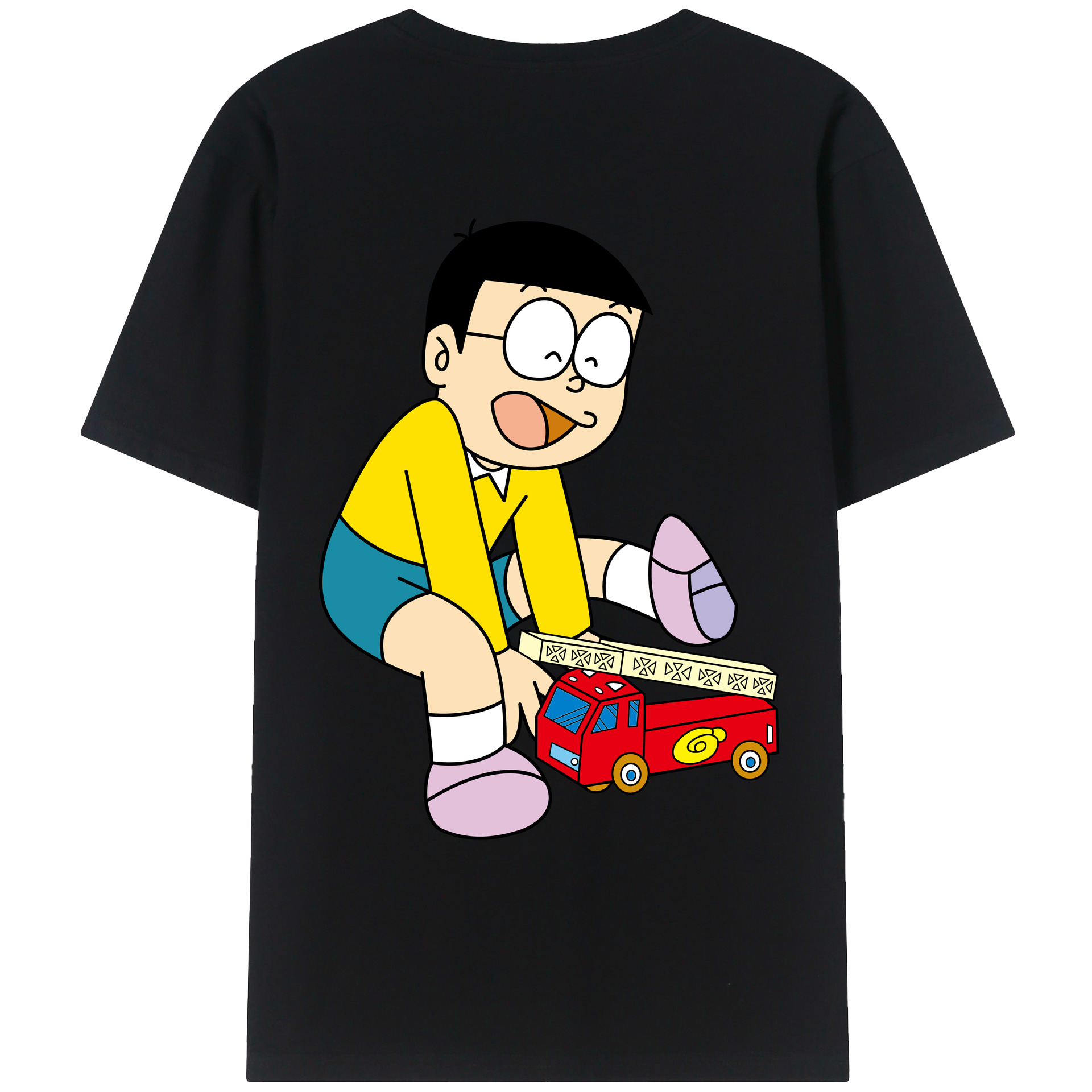 （画像用） ドラえもん 野比 のび太 Doraemon Nobita Nobi レディース半袖Tシャツ(バックプリント)
