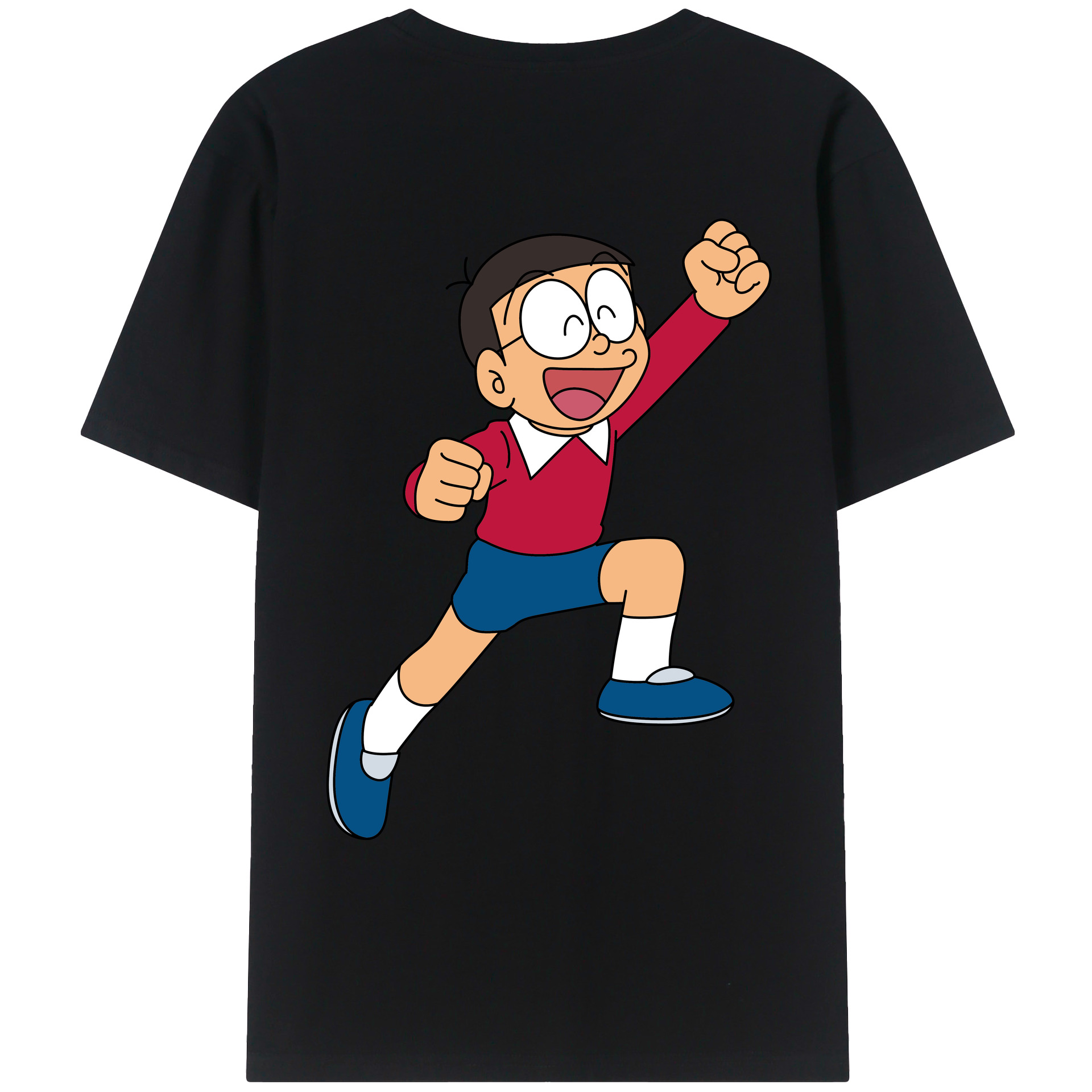 （画像用） ドラえもん 野比 のび太 Doraemon Nobita Nobi レディース半袖Tシャツ(バックプリント)