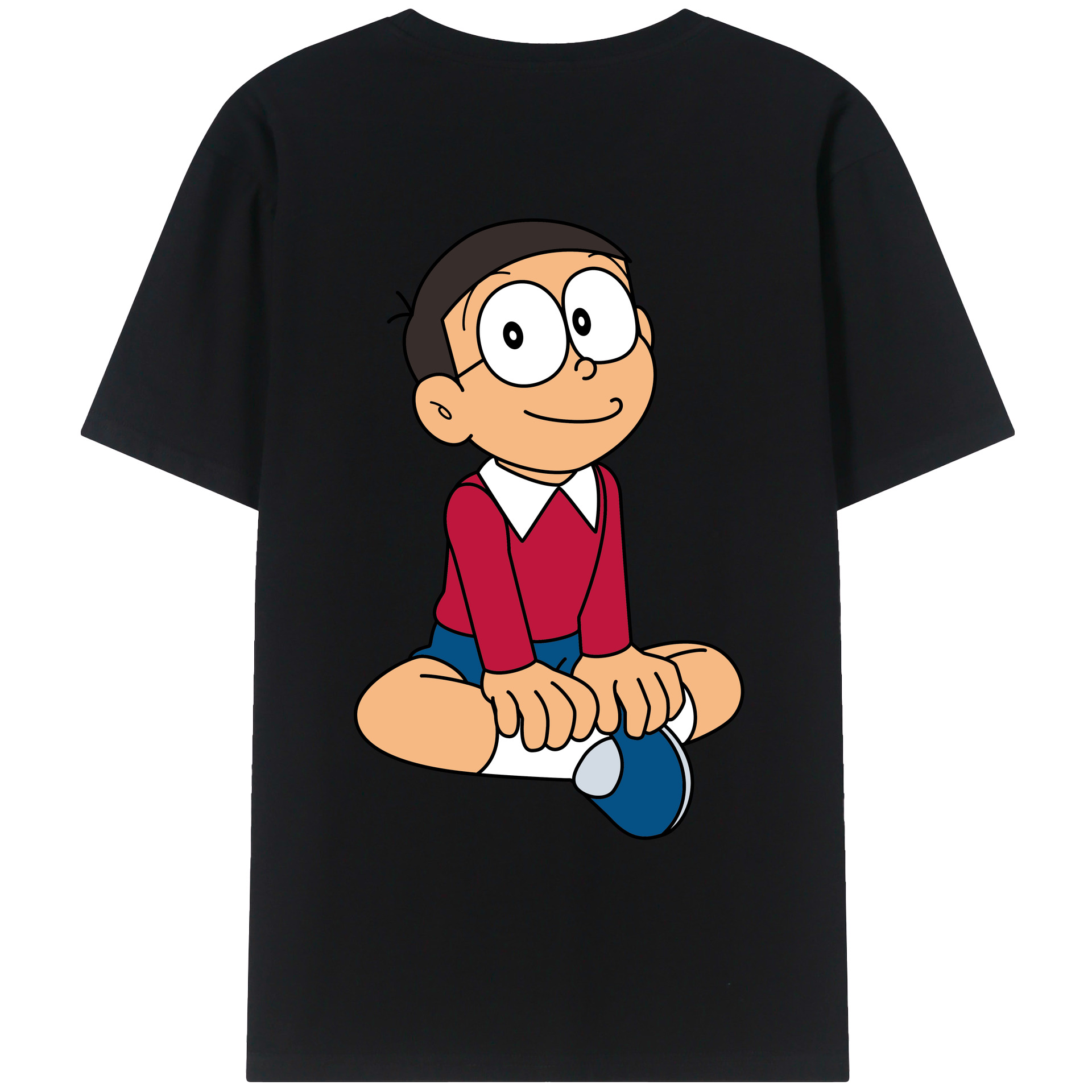 （画像用） ドラえもん 野比 のび太 Doraemon Nobita Nobi レディース半袖Tシャツ(バックプリント)