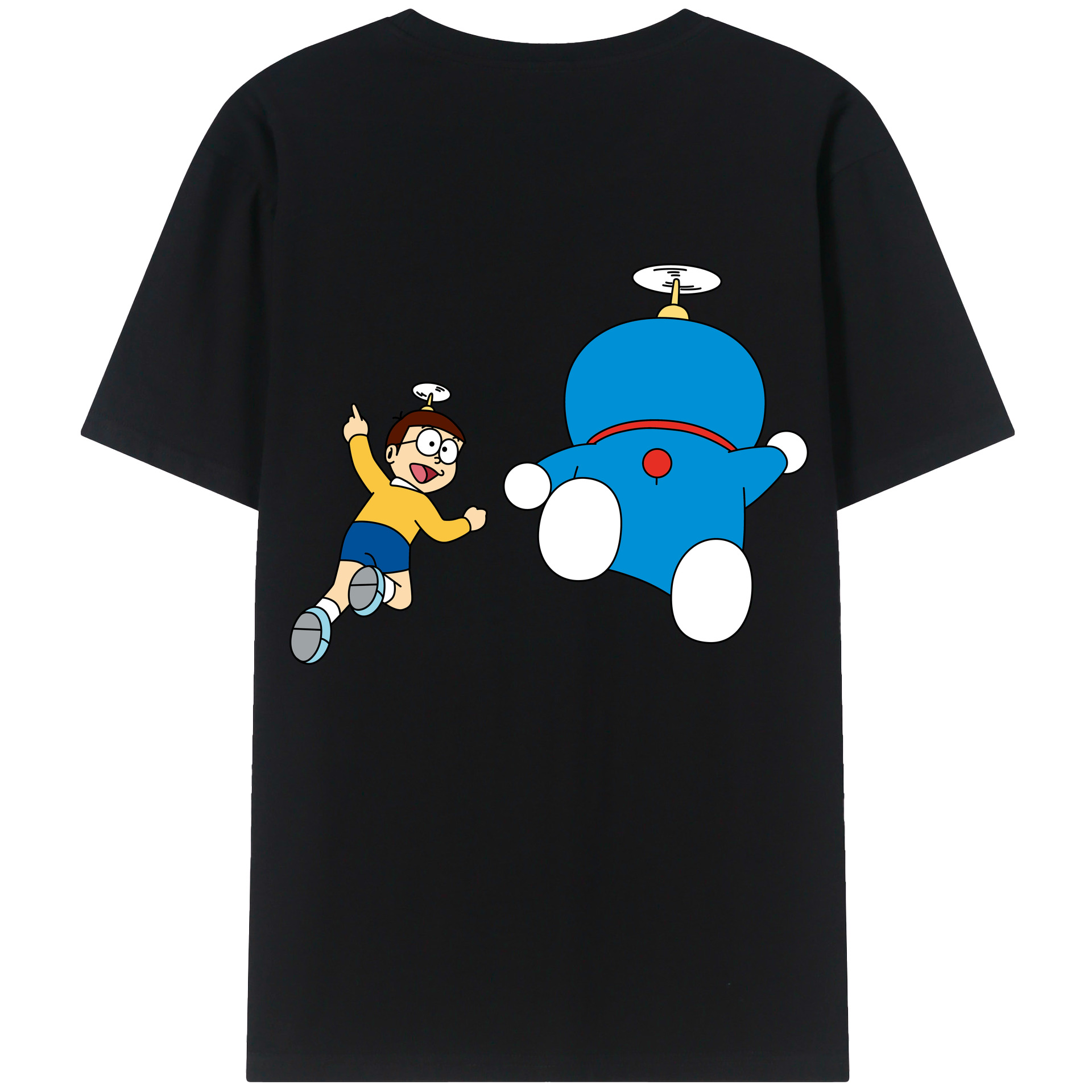 （画像用） ドラえもん 野比 のび太 Doraemon Nobita Nobi レディース半袖Tシャツ(バックプリント)