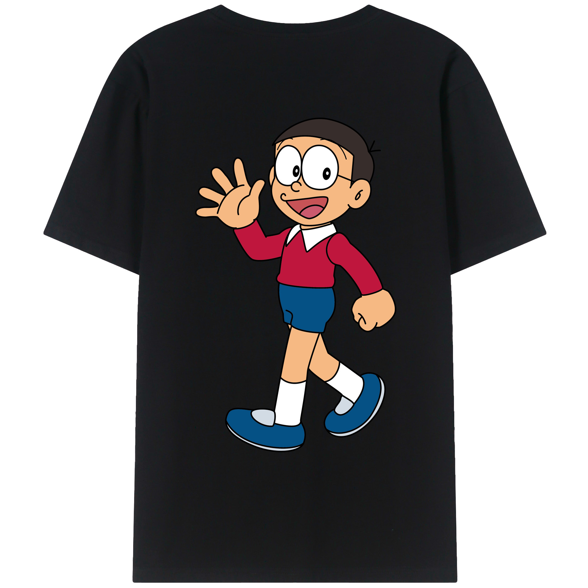 （画像用） ドラえもん 野比 のび太 Doraemon Nobita Nobi レディース半袖Tシャツ(バックプリント)
