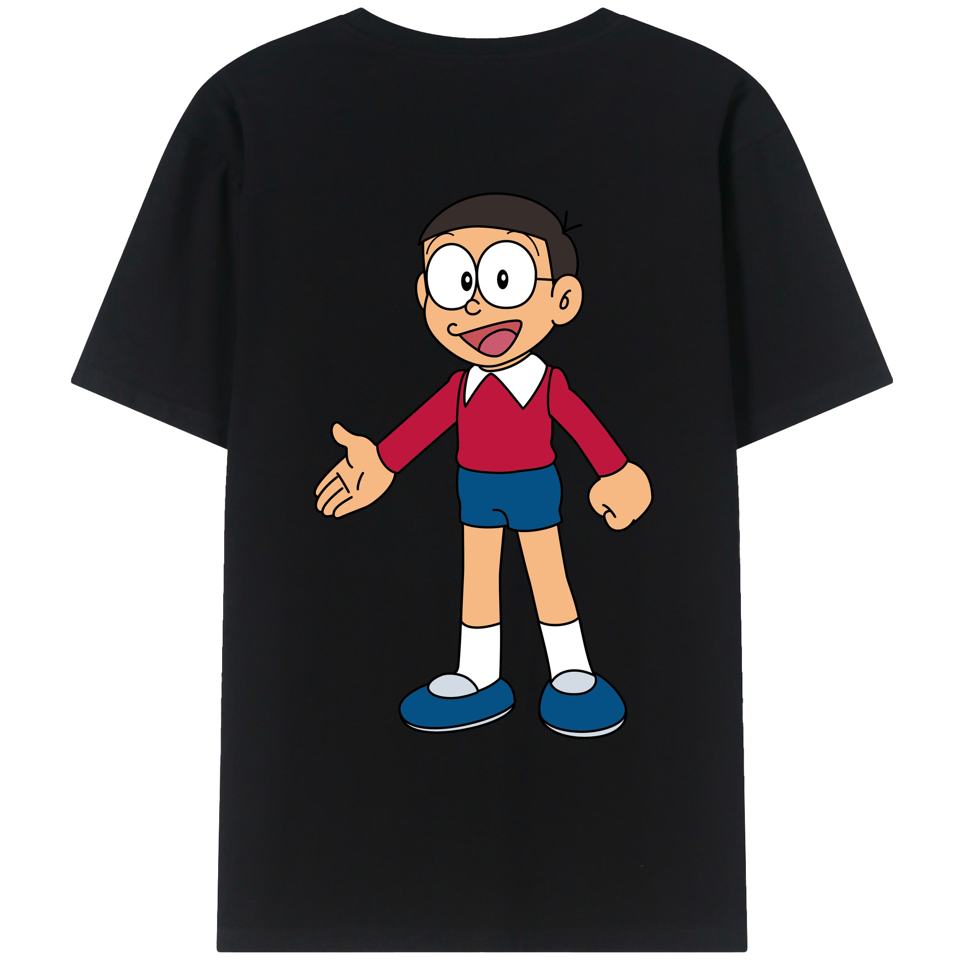 （画像用） ドラえもん 野比 のび太 Doraemon Nobita Nobi レディース半袖Tシャツ(バックプリント)