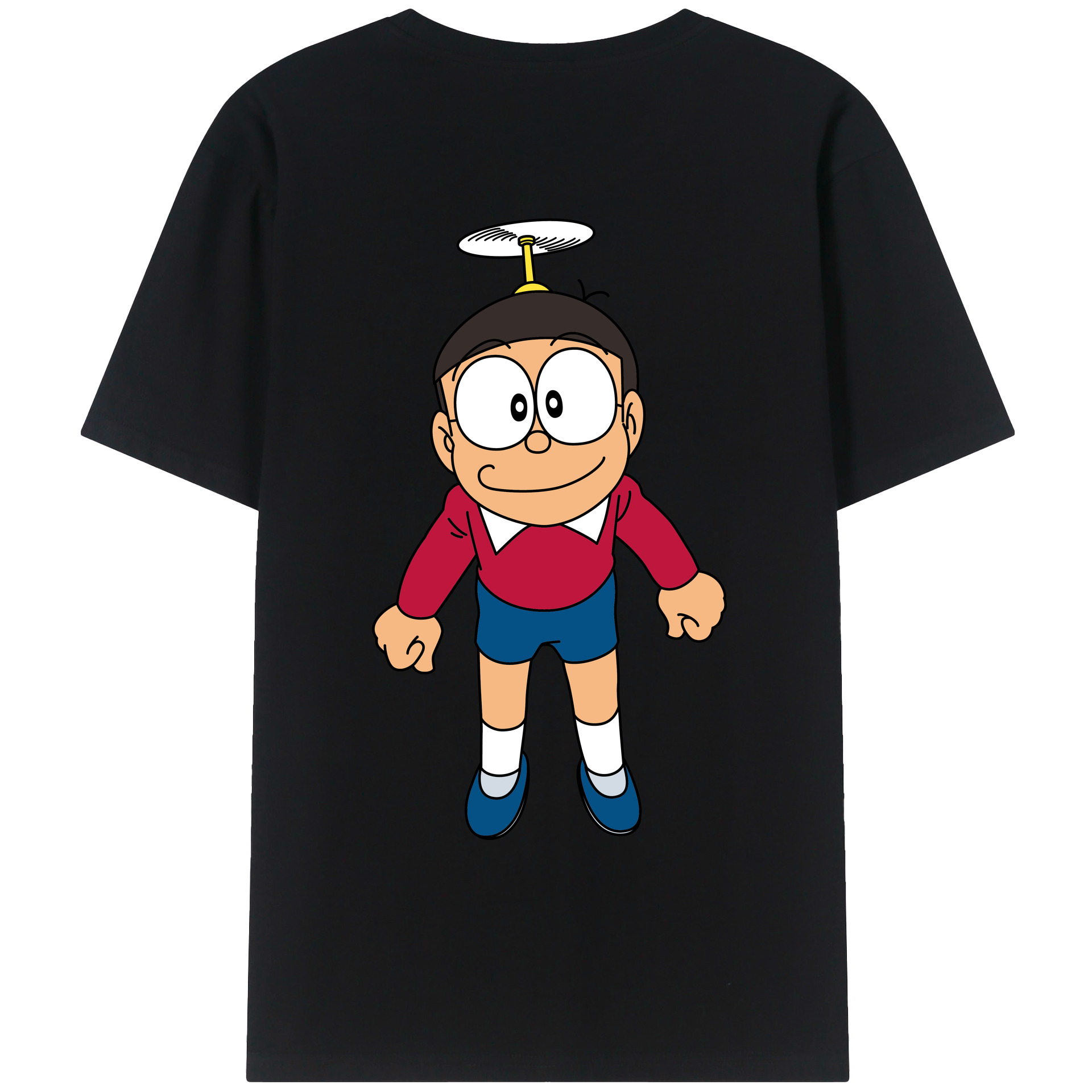 （画像用） ドラえもん 野比 のび太 Doraemon Nobita Nobi レディース半袖Tシャツ(バックプリント)