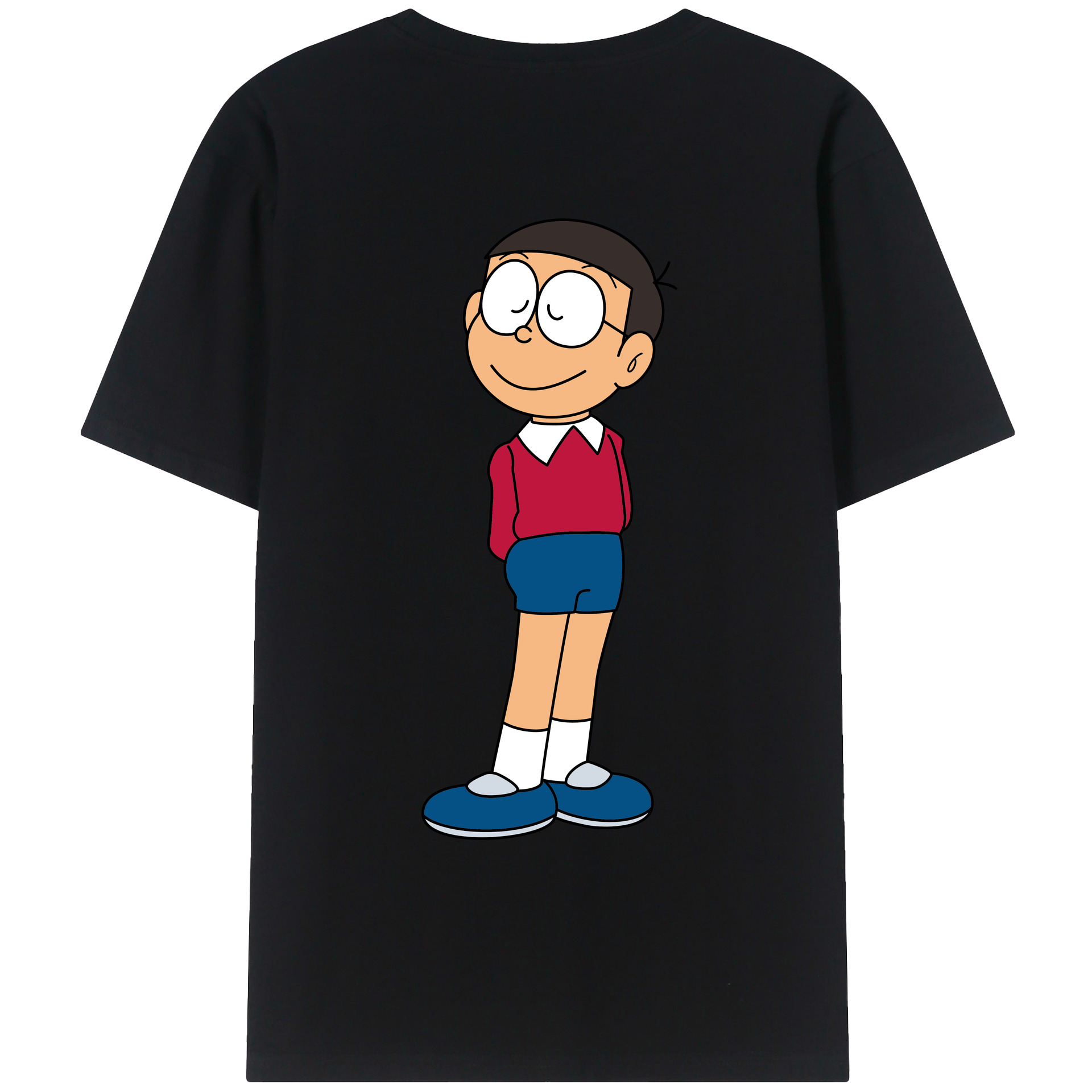 （画像用） ドラえもん 野比 のび太 Doraemon Nobita Nobi レディース半袖Tシャツ(バックプリント)