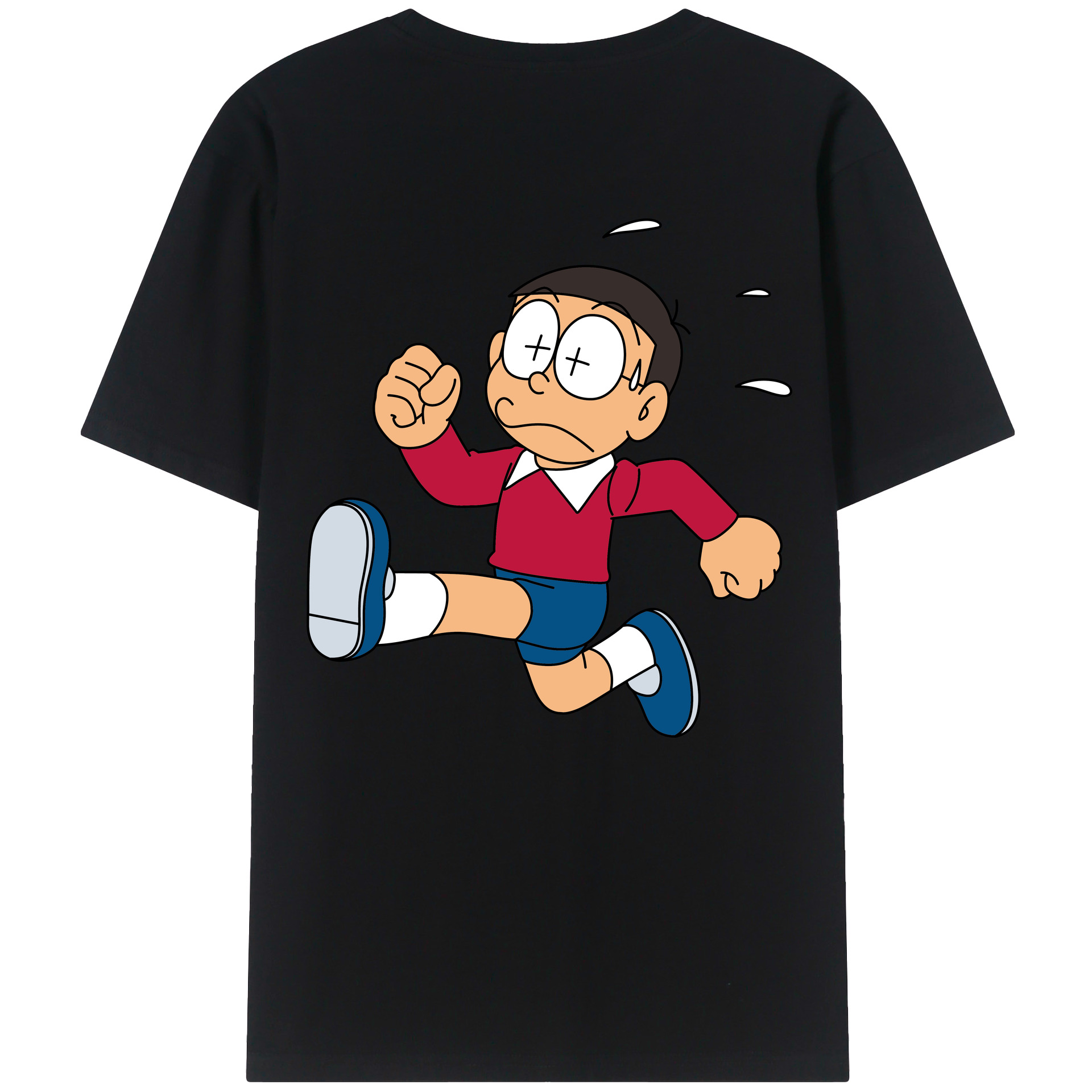（画像用） ドラえもん 野比 のび太 Doraemon Nobita Nobi レディース半袖Tシャツ(バックプリント)