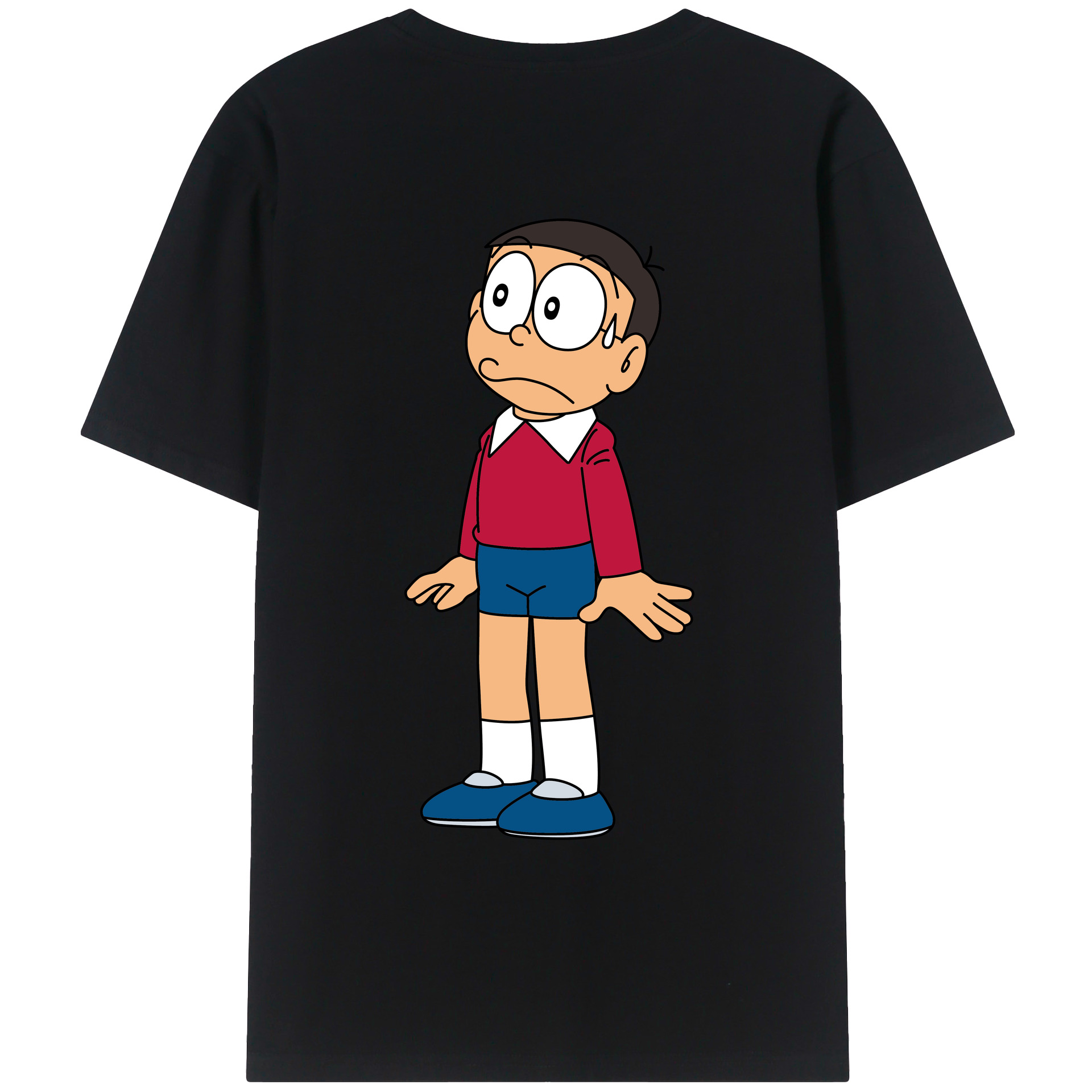（画像用） ドラえもん 野比 のび太 Doraemon Nobita Nobi レディース半袖Tシャツ(バックプリント)