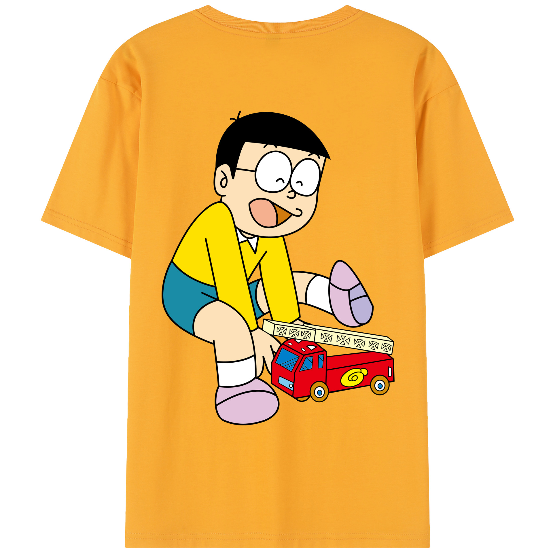 （画像用） ドラえもん 野比 のび太 Doraemon Nobita Nobi レディース半袖Tシャツ(バックプリント)