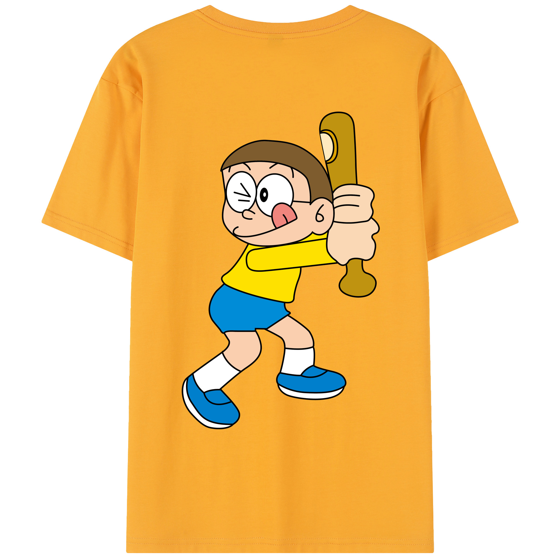 （画像用） ドラえもん 野比 のび太 Doraemon Nobita Nobi レディース半袖Tシャツ(バックプリント)