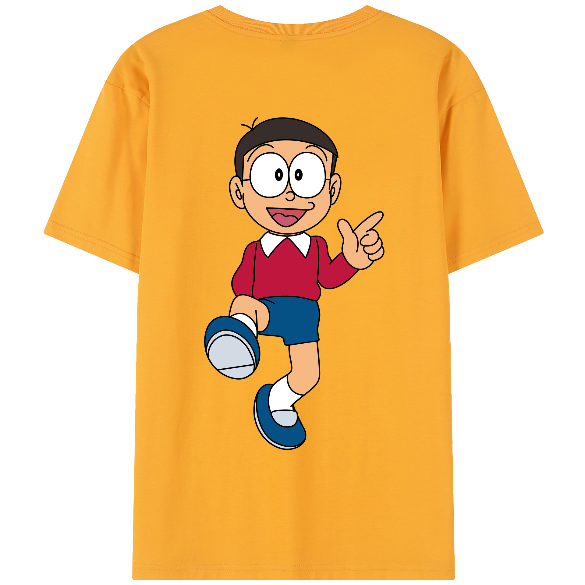 （画像用） ドラえもん 野比 のび太 Doraemon Nobita Nobi レディース半袖Tシャツ(バックプリント)
