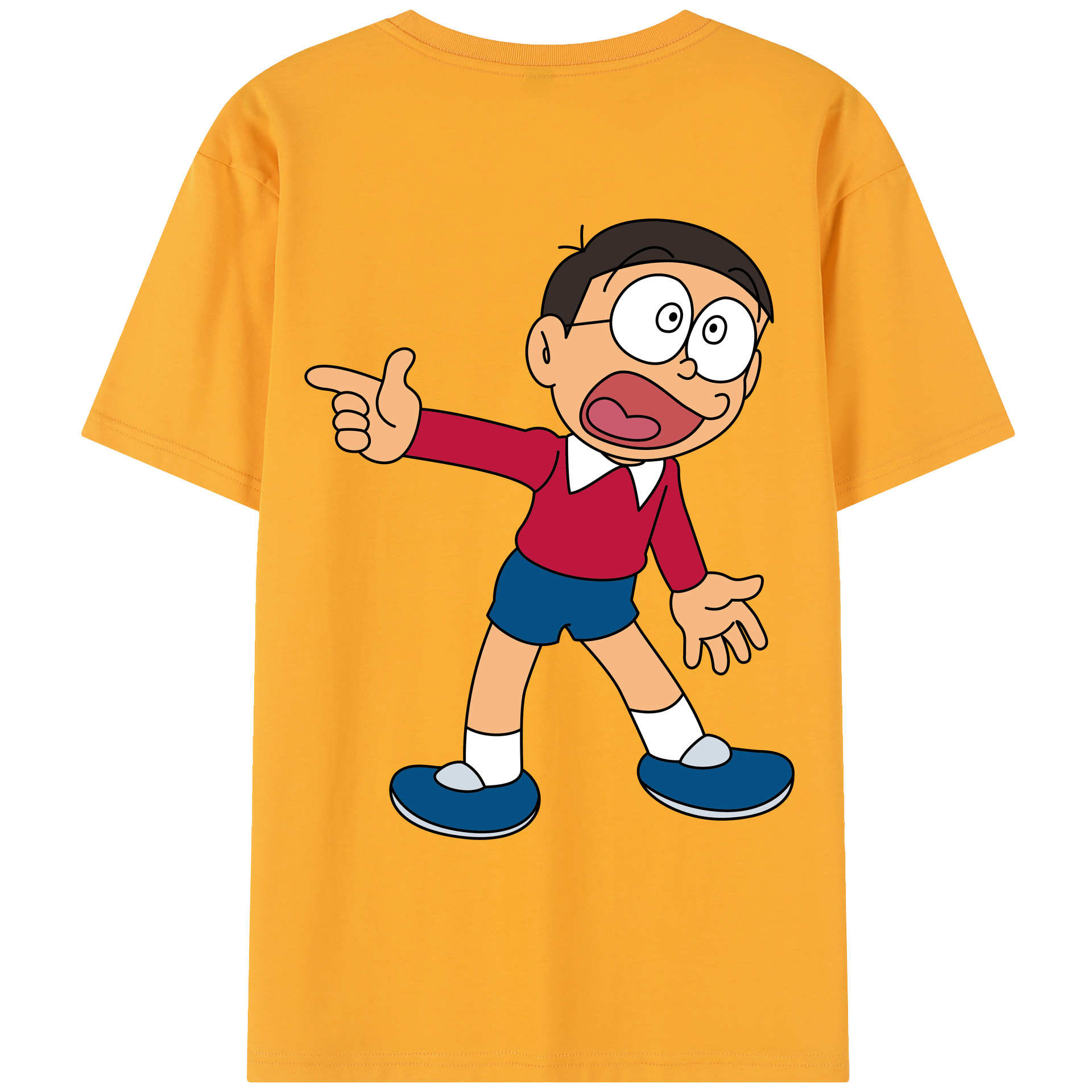 （画像用） ドラえもん 野比 のび太 Doraemon Nobita Nobi レディース半袖Tシャツ(バックプリント)