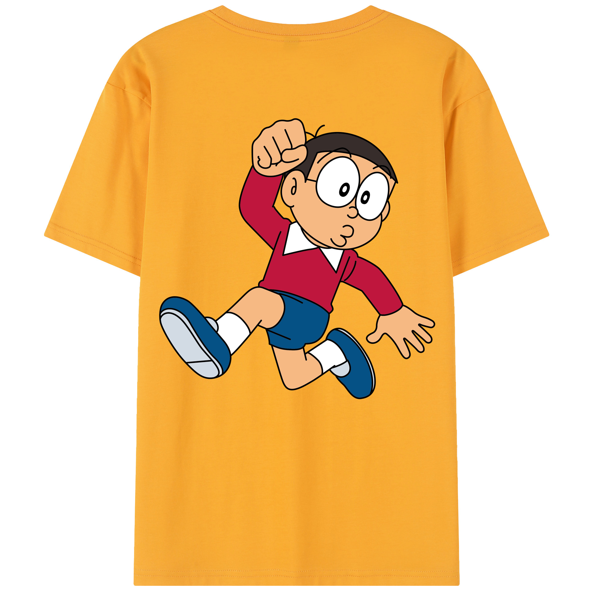 （画像用） ドラえもん 野比 のび太 Doraemon Nobita Nobi レディース半袖Tシャツ(バックプリント)