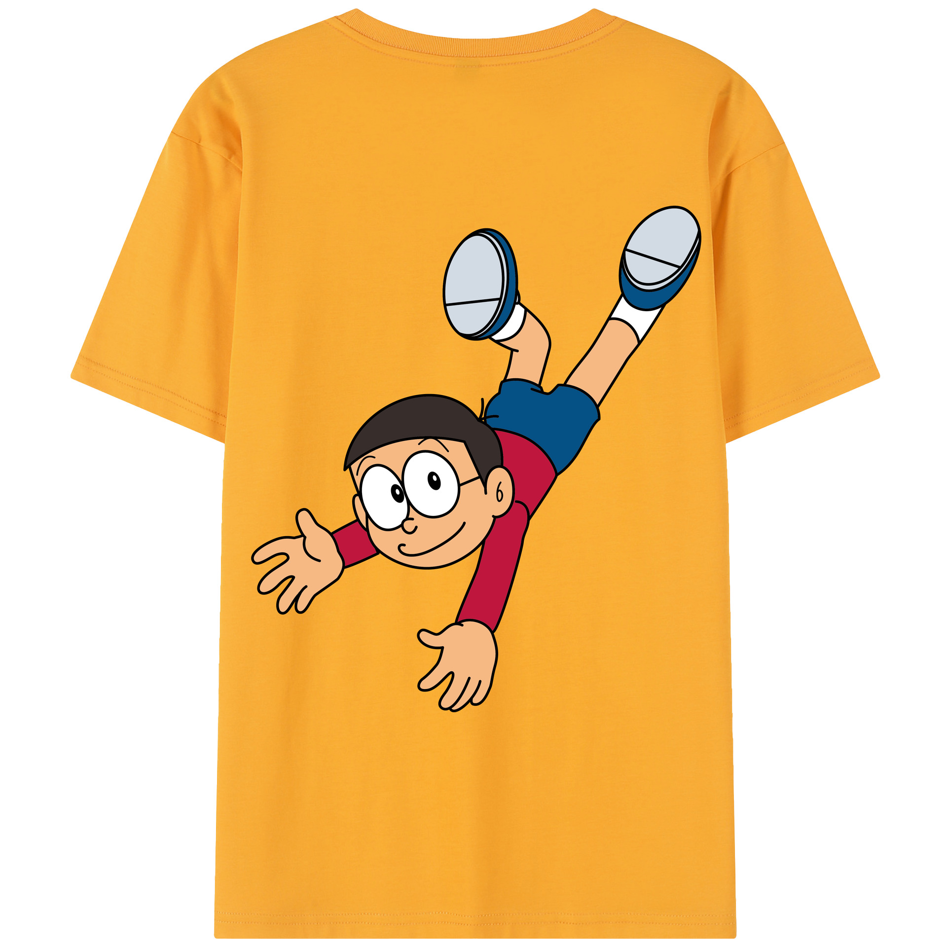（画像用） ドラえもん 野比 のび太 Doraemon Nobita Nobi レディース半袖Tシャツ(バックプリント)