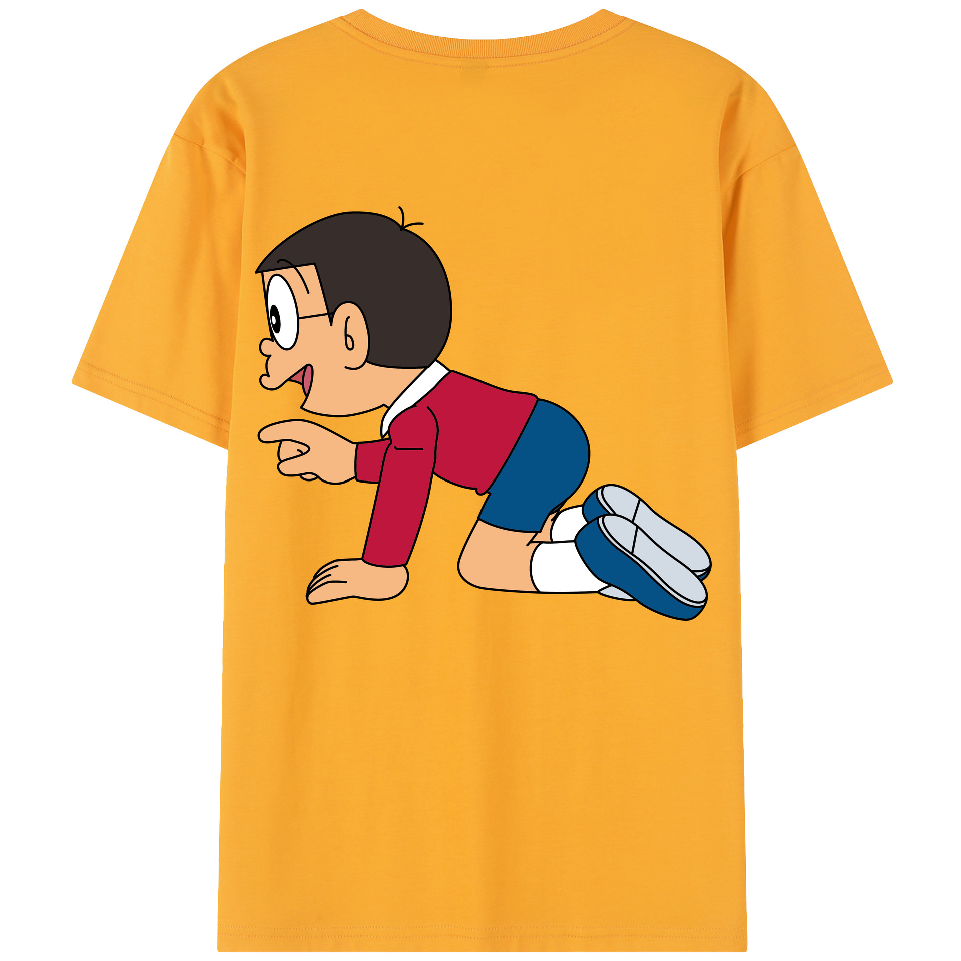 （画像用） ドラえもん 野比 のび太 Doraemon Nobita Nobi レディース半袖Tシャツ(バックプリント)