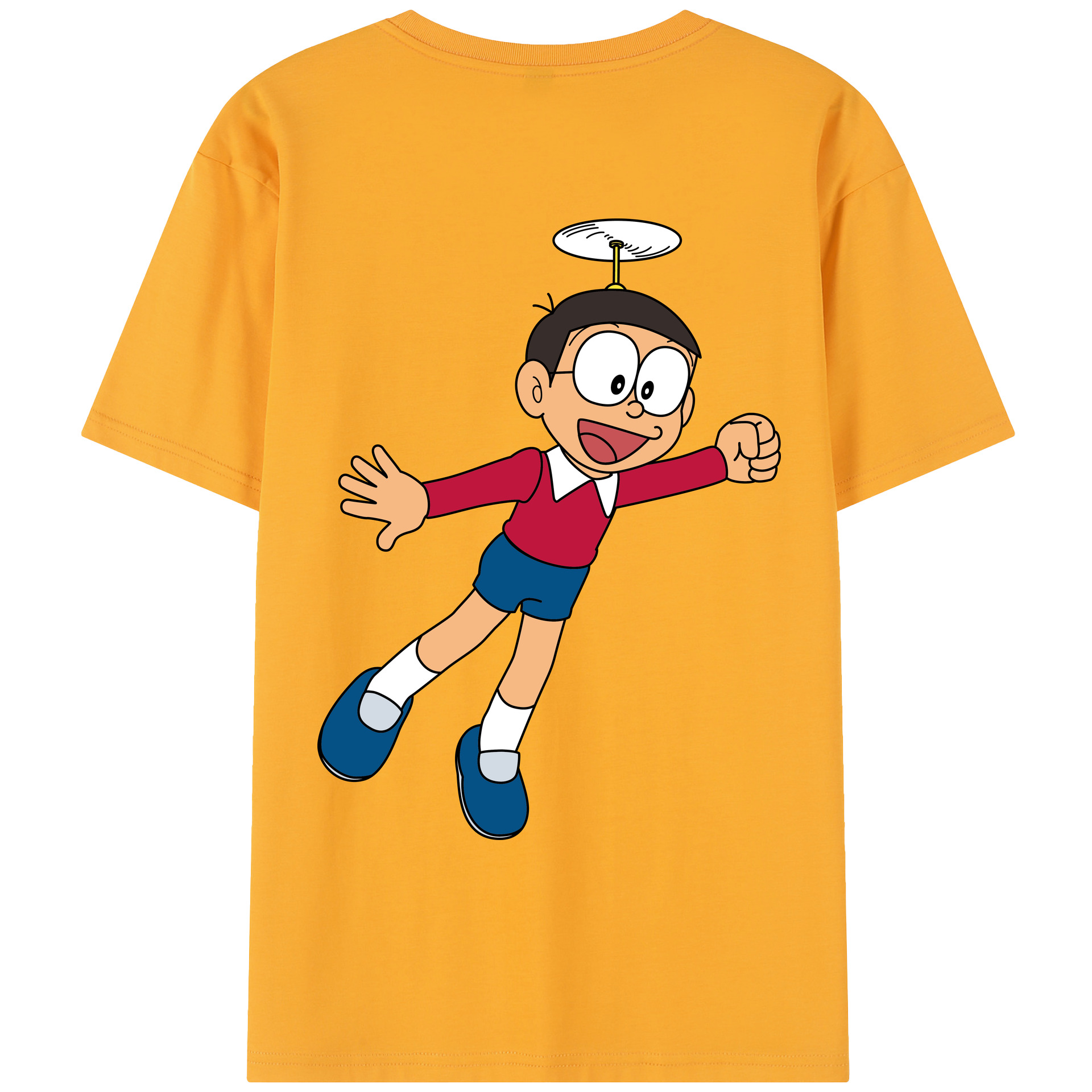 （画像用） ドラえもん 野比 のび太 Doraemon Nobita Nobi レディース半袖Tシャツ(バックプリント)