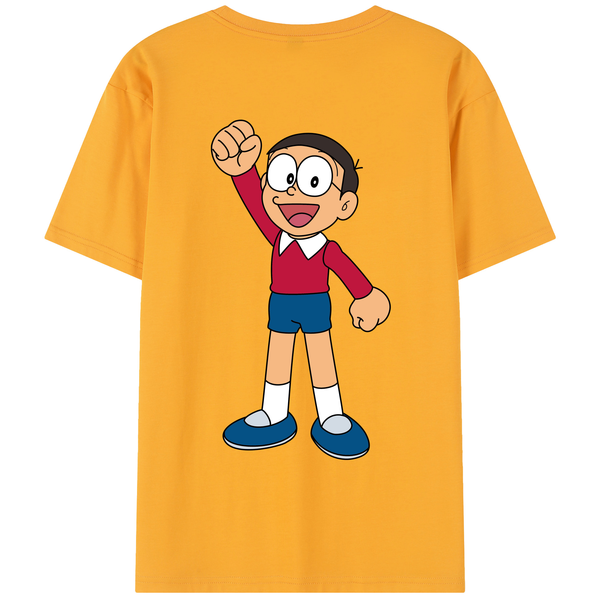 （画像用） ドラえもん 野比 のび太 Doraemon Nobita Nobi レディース半袖Tシャツ(バックプリント)