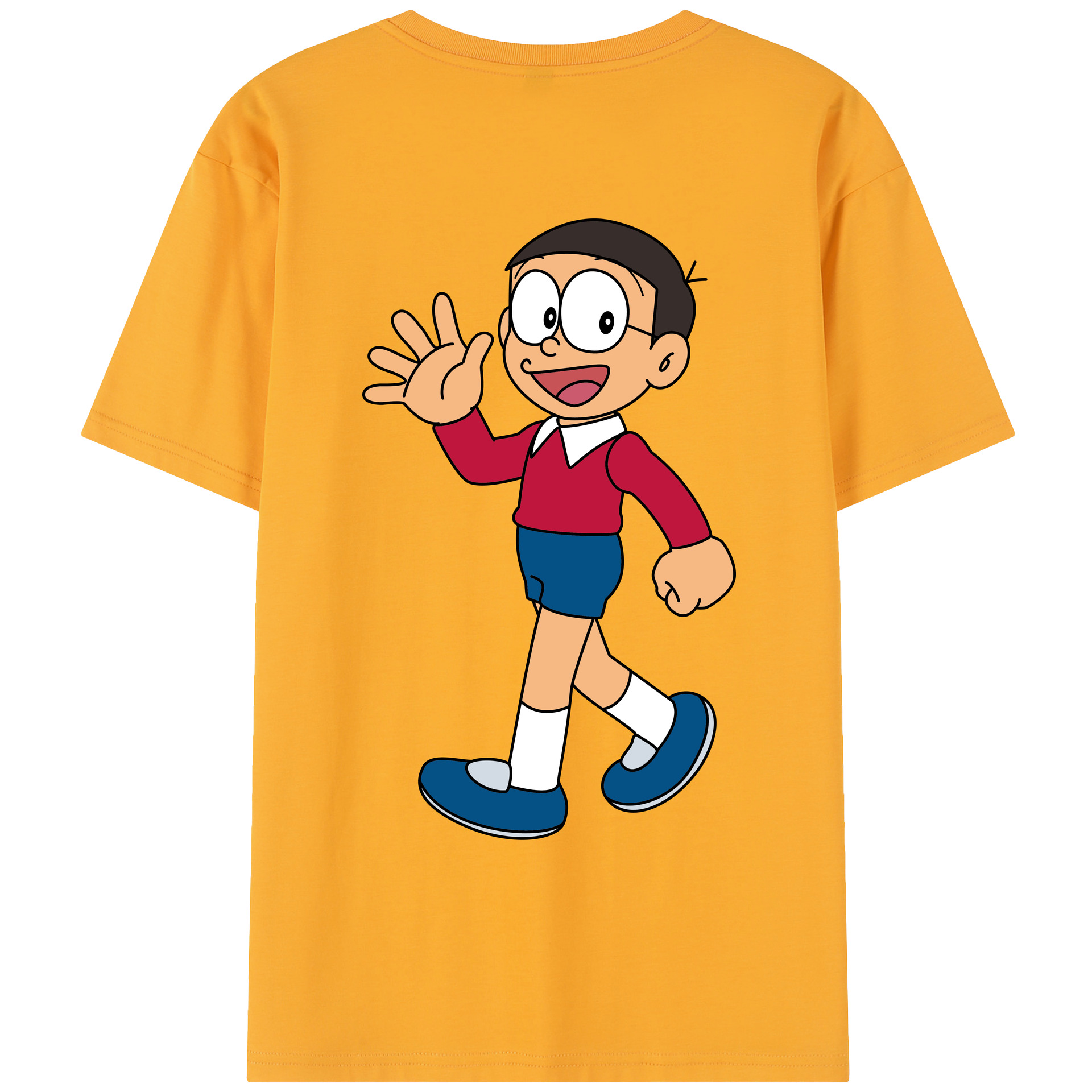 （画像用） ドラえもん 野比 のび太 Doraemon Nobita Nobi レディース半袖Tシャツ(バックプリント)