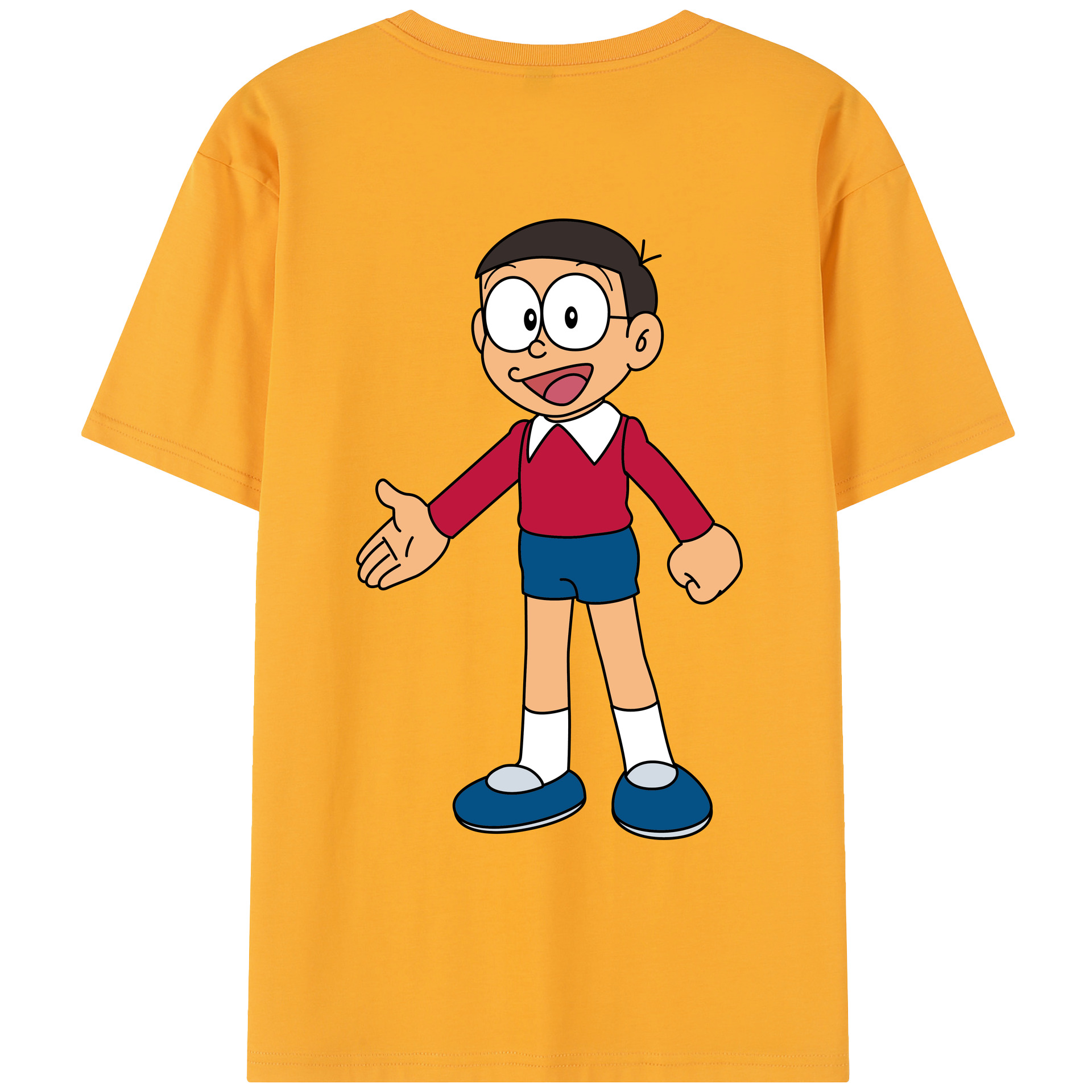 （画像用） ドラえもん 野比 のび太 Doraemon Nobita Nobi レディース半袖Tシャツ(バックプリント)