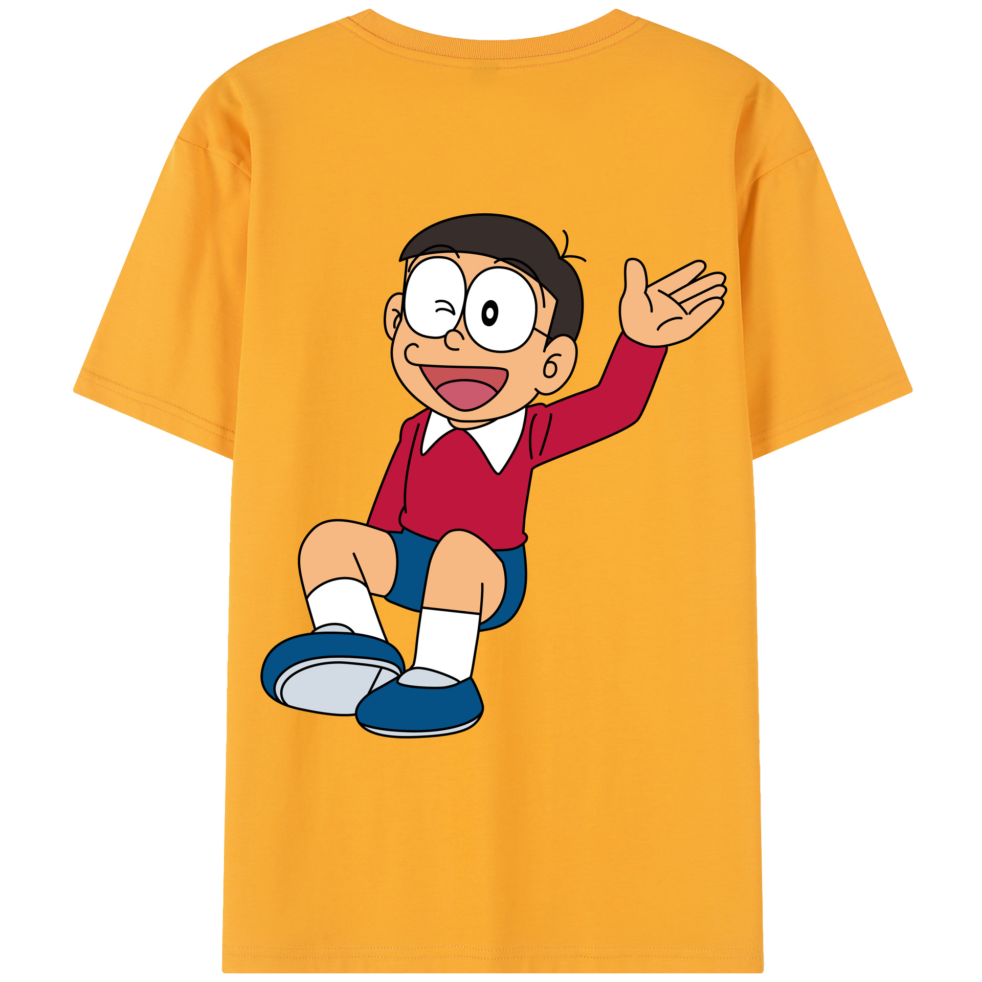 （画像用） ドラえもん 野比 のび太 Doraemon Nobita Nobi レディース半袖Tシャツ(バックプリント)