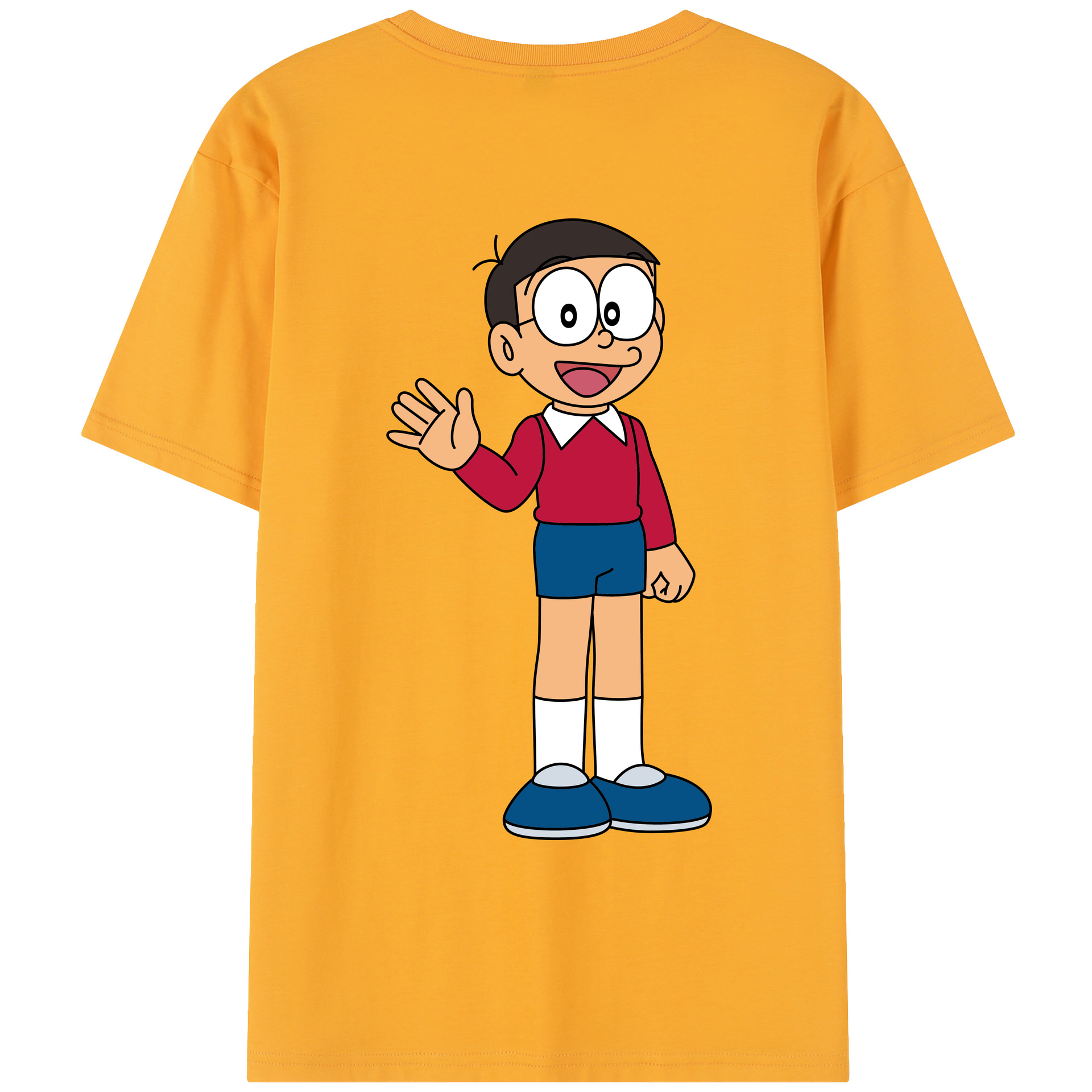 （画像用） ドラえもん 野比 のび太 Doraemon Nobita Nobi レディース半袖Tシャツ(バックプリント)