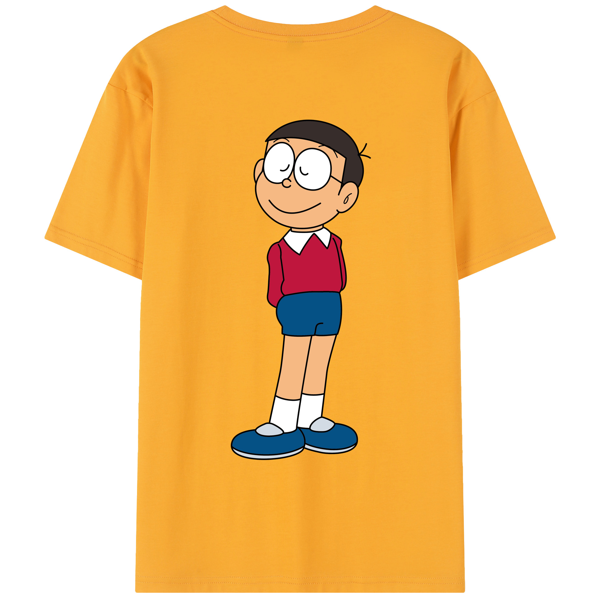 （画像用） ドラえもん 野比 のび太 Doraemon Nobita Nobi レディース半袖Tシャツ(バックプリント)