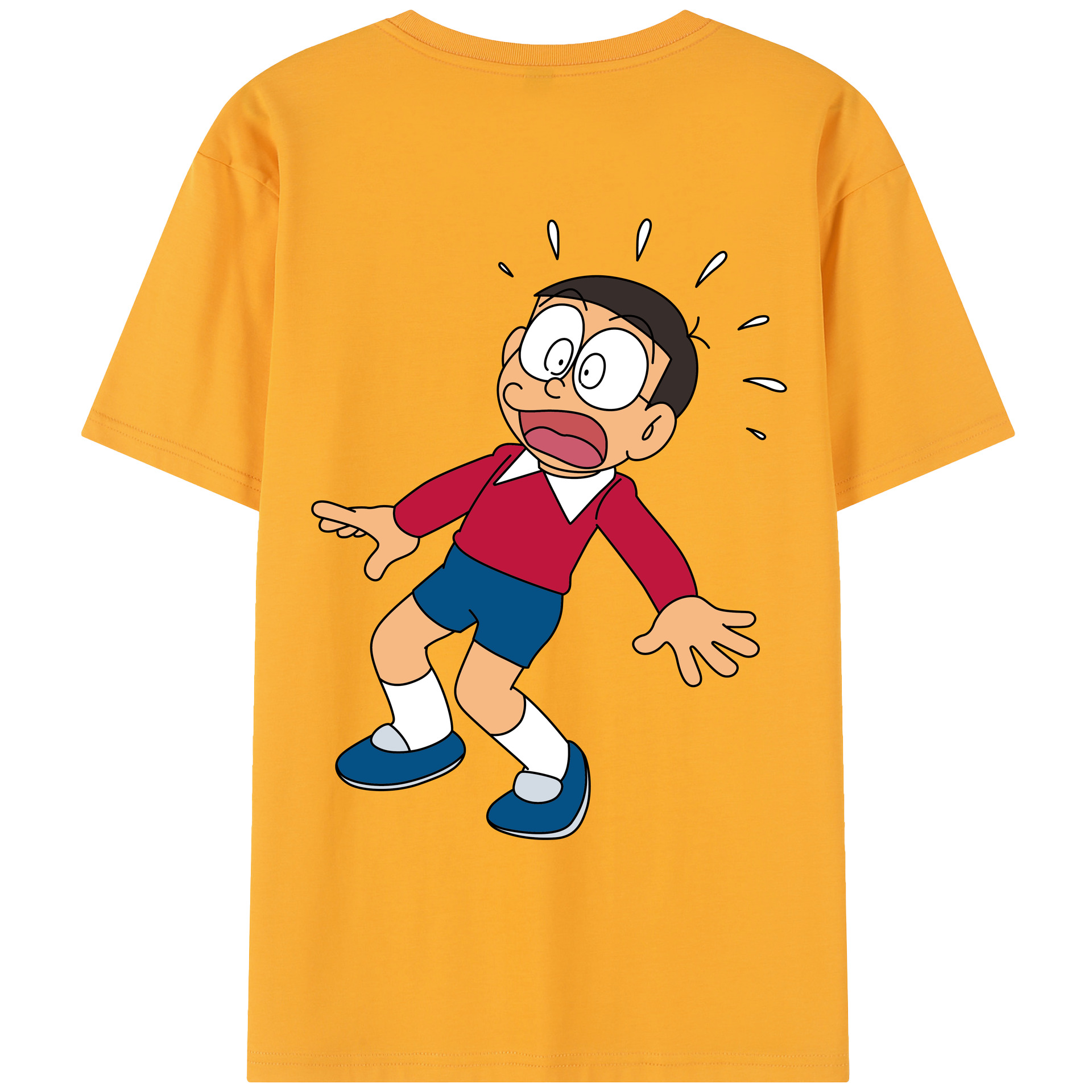 （画像用） ドラえもん 野比 のび太 Doraemon Nobita Nobi レディース半袖Tシャツ(バックプリント)
