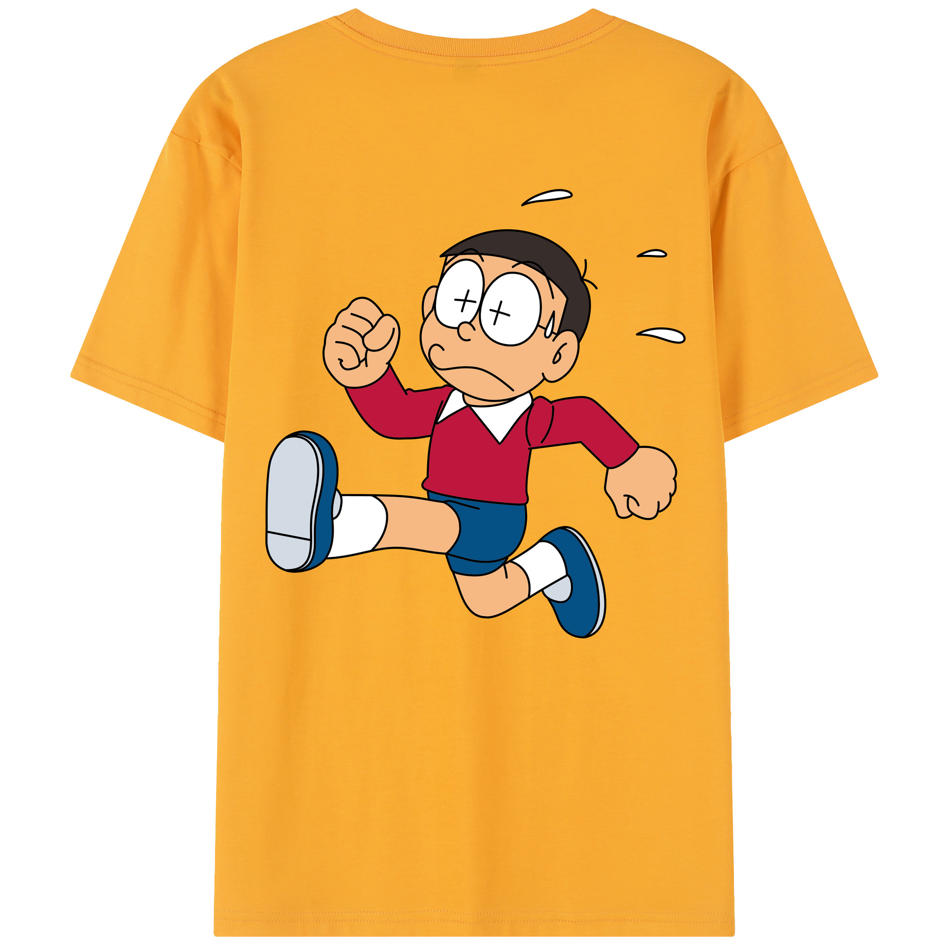 （画像用） ドラえもん 野比 のび太 Doraemon Nobita Nobi レディース半袖Tシャツ(バックプリント)