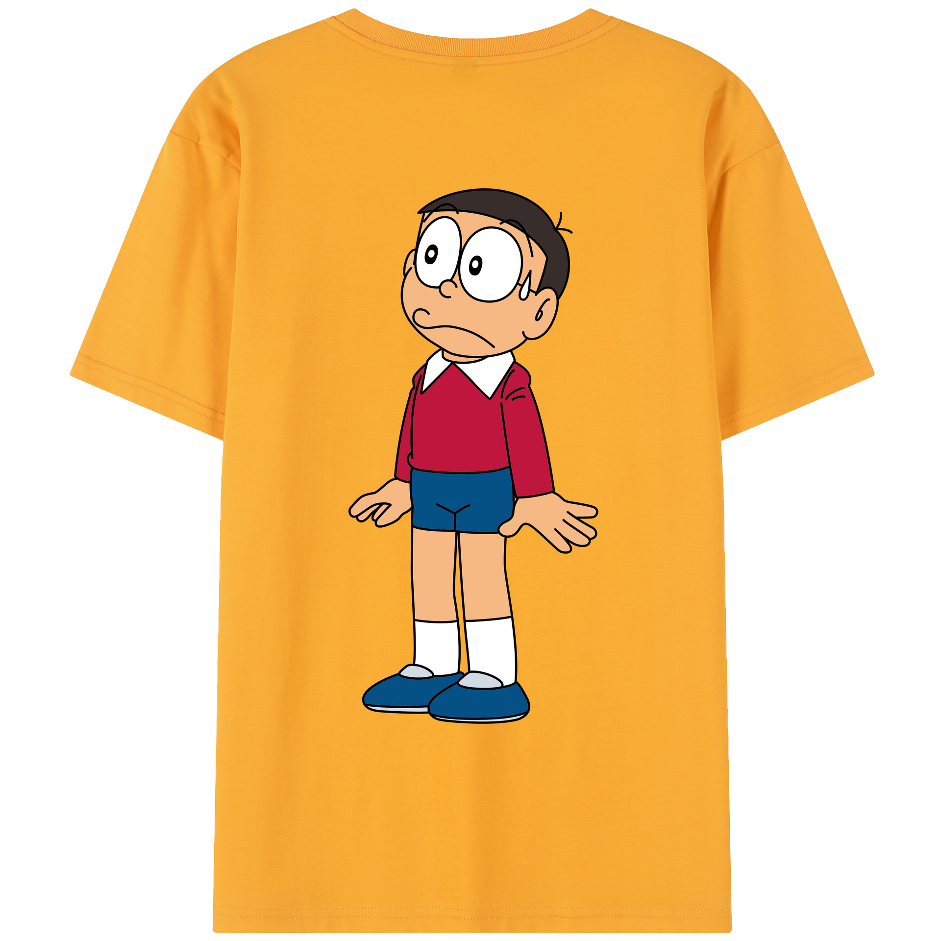 （画像用） ドラえもん 野比 のび太 Doraemon Nobita Nobi レディース半袖Tシャツ(バックプリント)