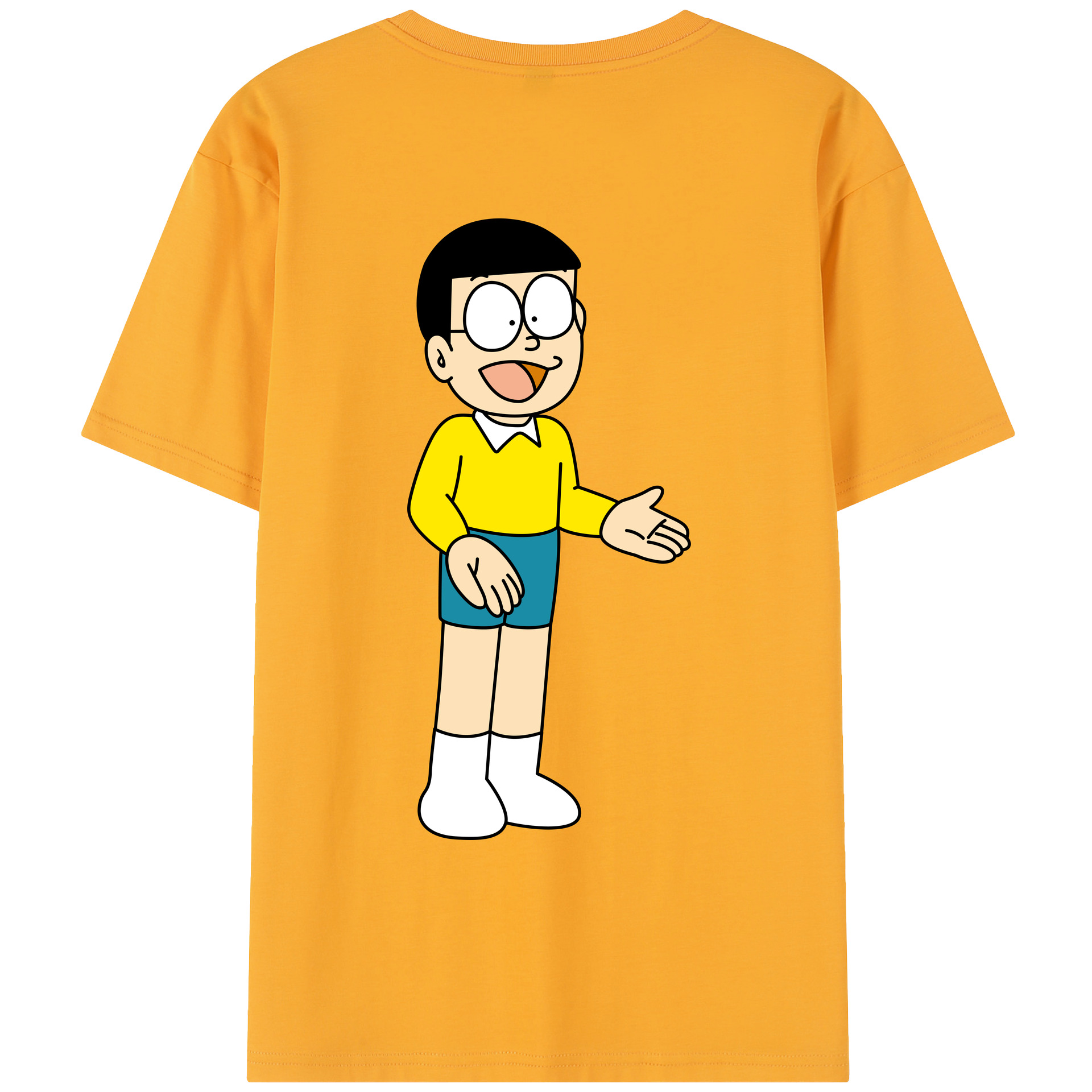 （画像用） ドラえもん 野比 のび太 Doraemon Nobita Nobi レディース半袖Tシャツ(バックプリント)