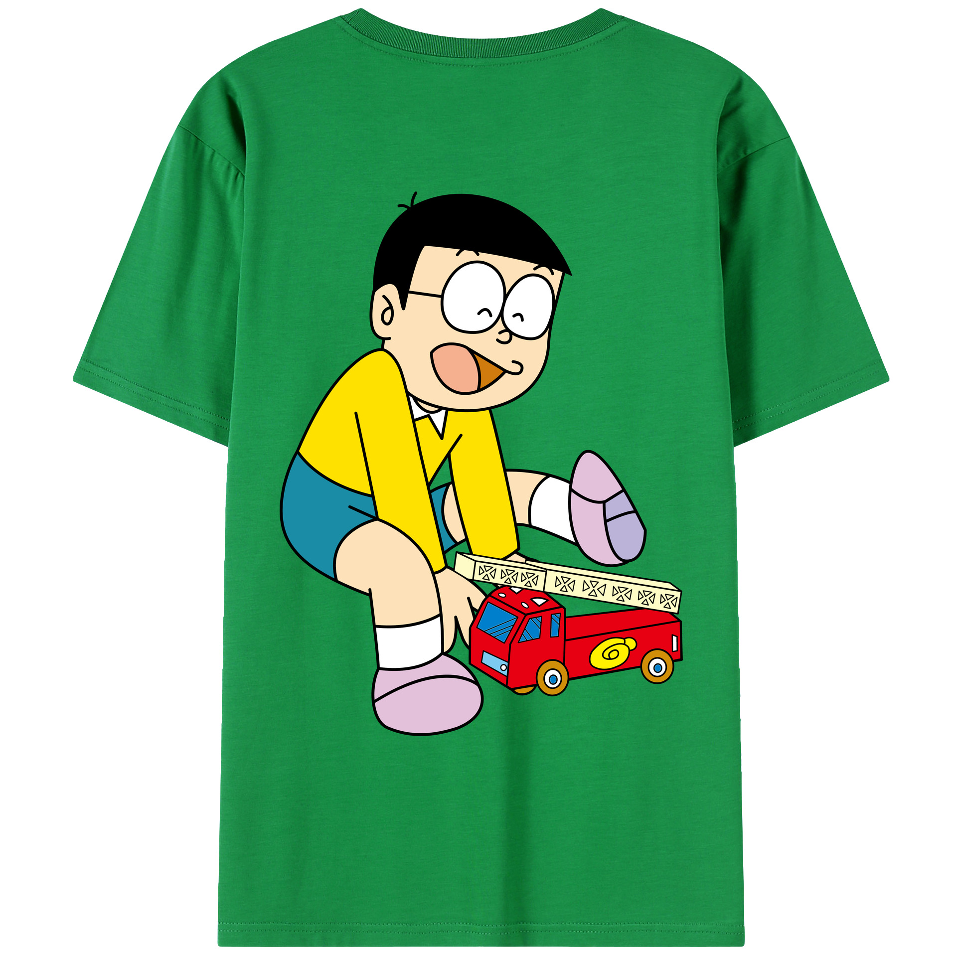 （画像用） ドラえもん 野比 のび太 Doraemon Nobita Nobi レディース半袖Tシャツ(バックプリント)