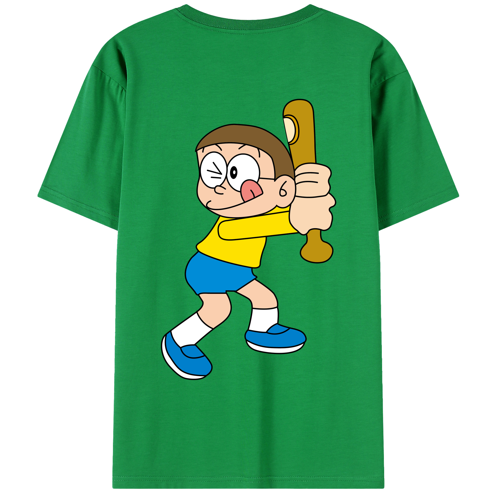 （画像用） ドラえもん 野比 のび太 Doraemon Nobita Nobi レディース半袖Tシャツ(バックプリント)