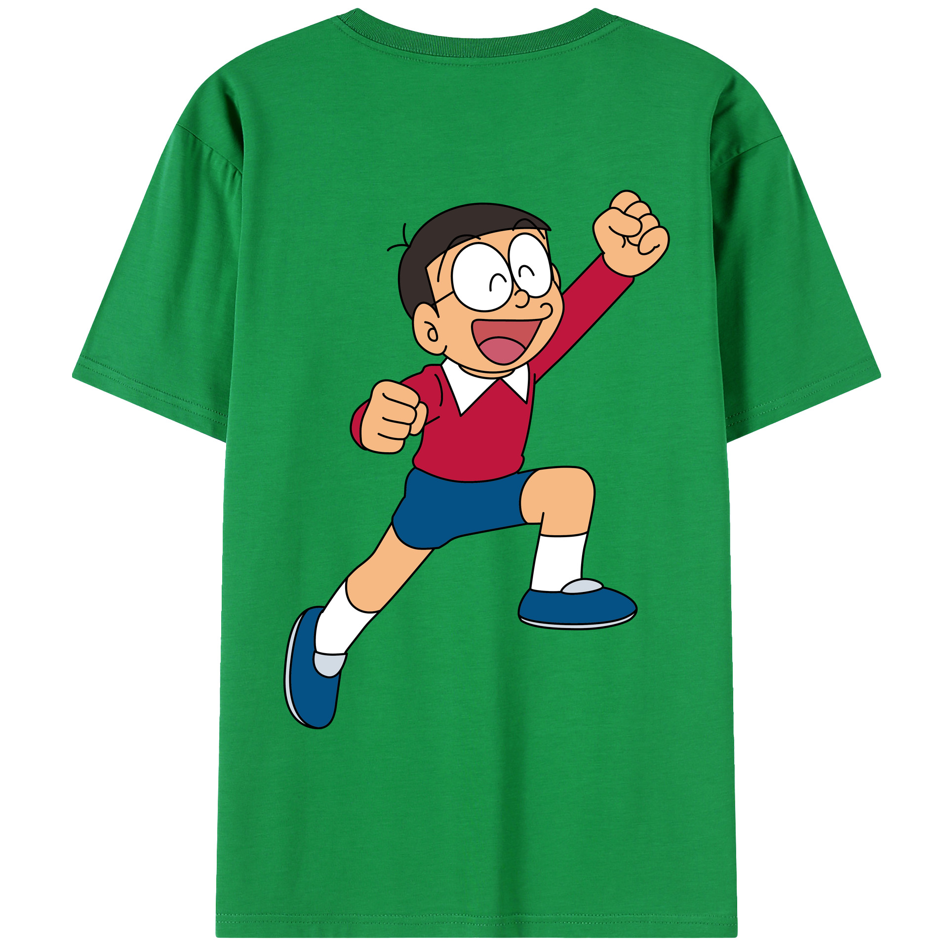 （画像用） ドラえもん 野比 のび太 Doraemon Nobita Nobi レディース半袖Tシャツ(バックプリント)