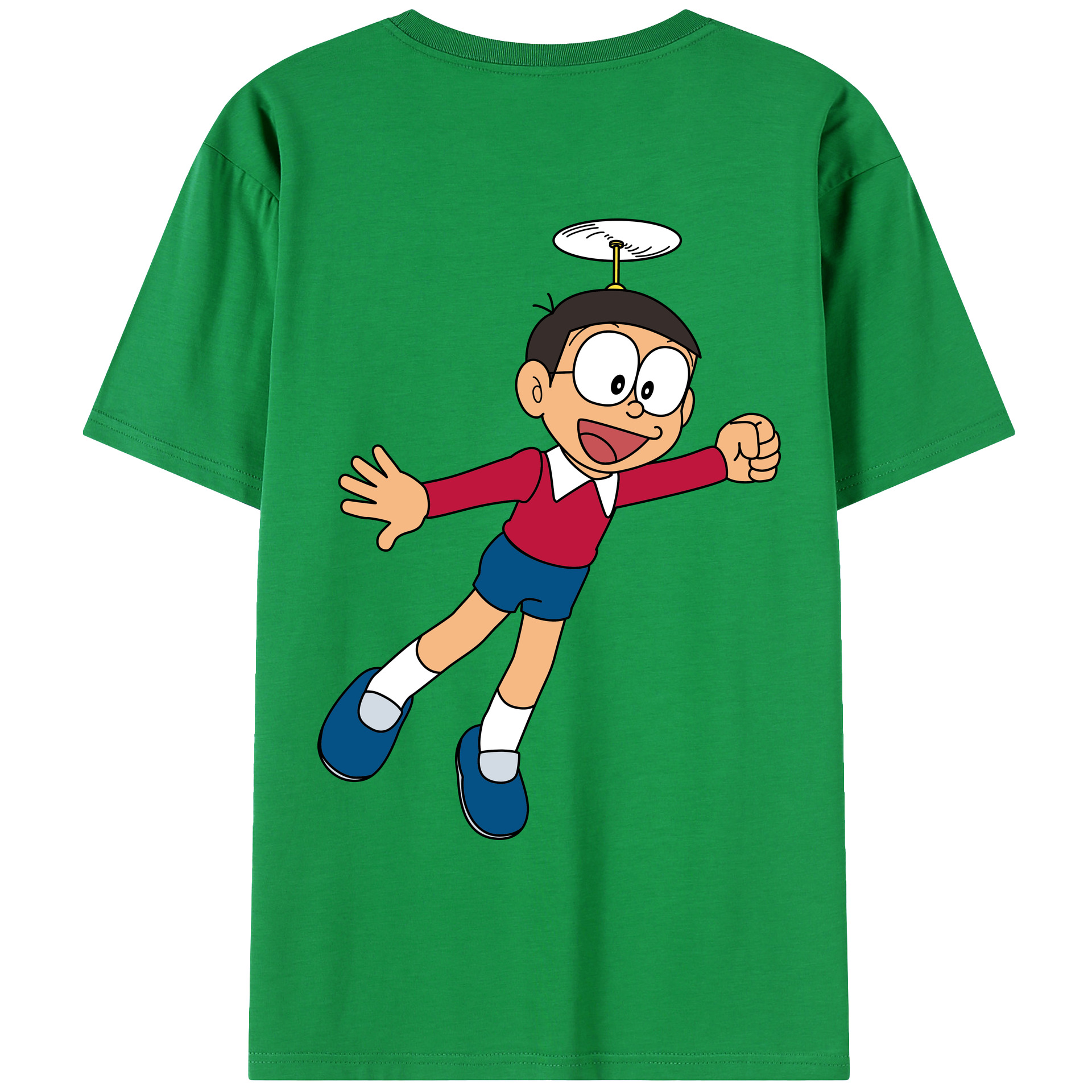 （画像用） ドラえもん 野比 のび太 Doraemon Nobita Nobi レディース半袖Tシャツ(バックプリント)
