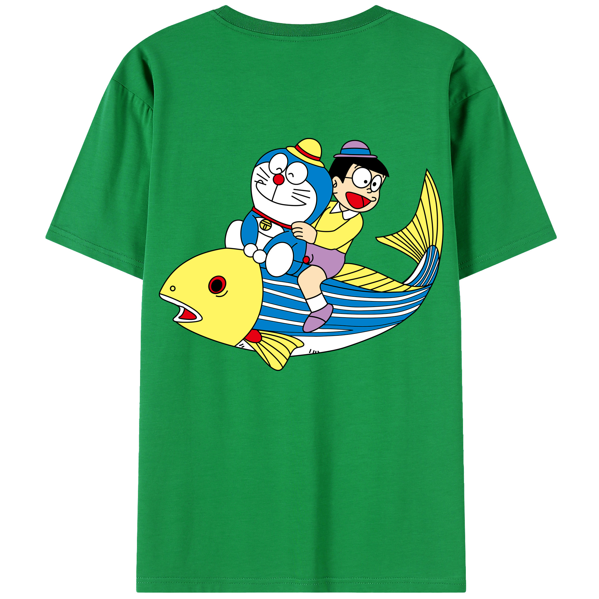 （画像用） ドラえもん 野比 のび太 Doraemon Nobita Nobi レディース半袖Tシャツ(バックプリント)