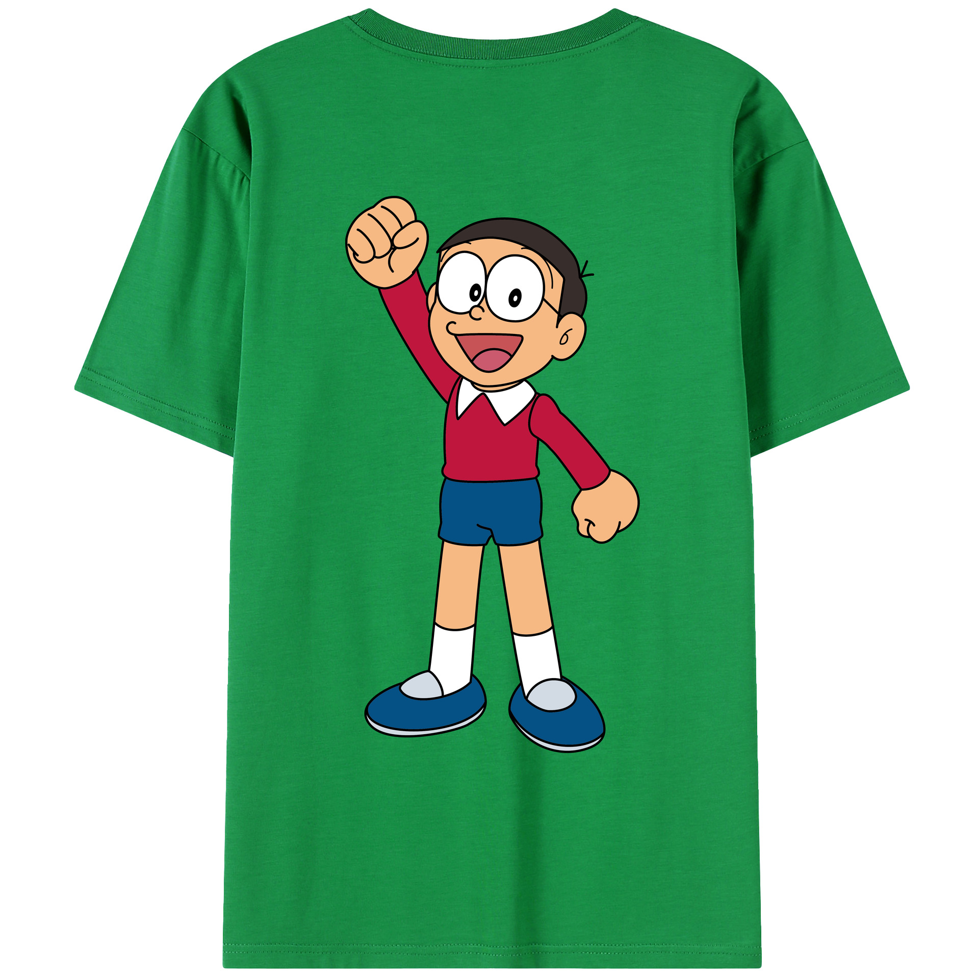 （画像用） ドラえもん 野比 のび太 Doraemon Nobita Nobi レディース半袖Tシャツ(バックプリント)