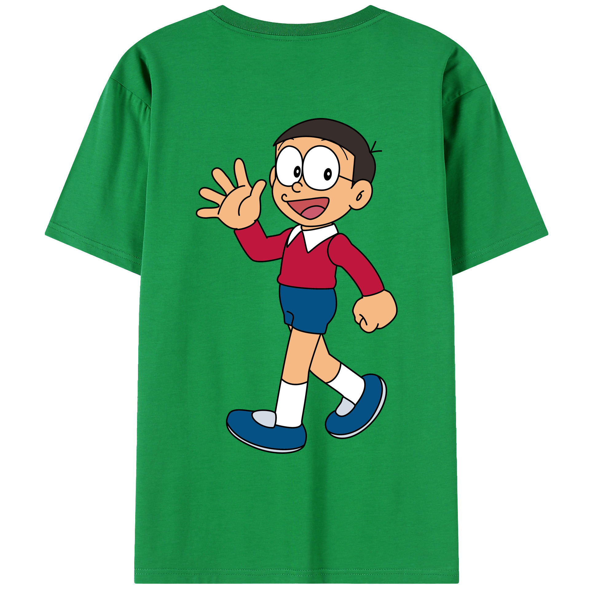（画像用） ドラえもん 野比 のび太 Doraemon Nobita Nobi レディース半袖Tシャツ(バックプリント)