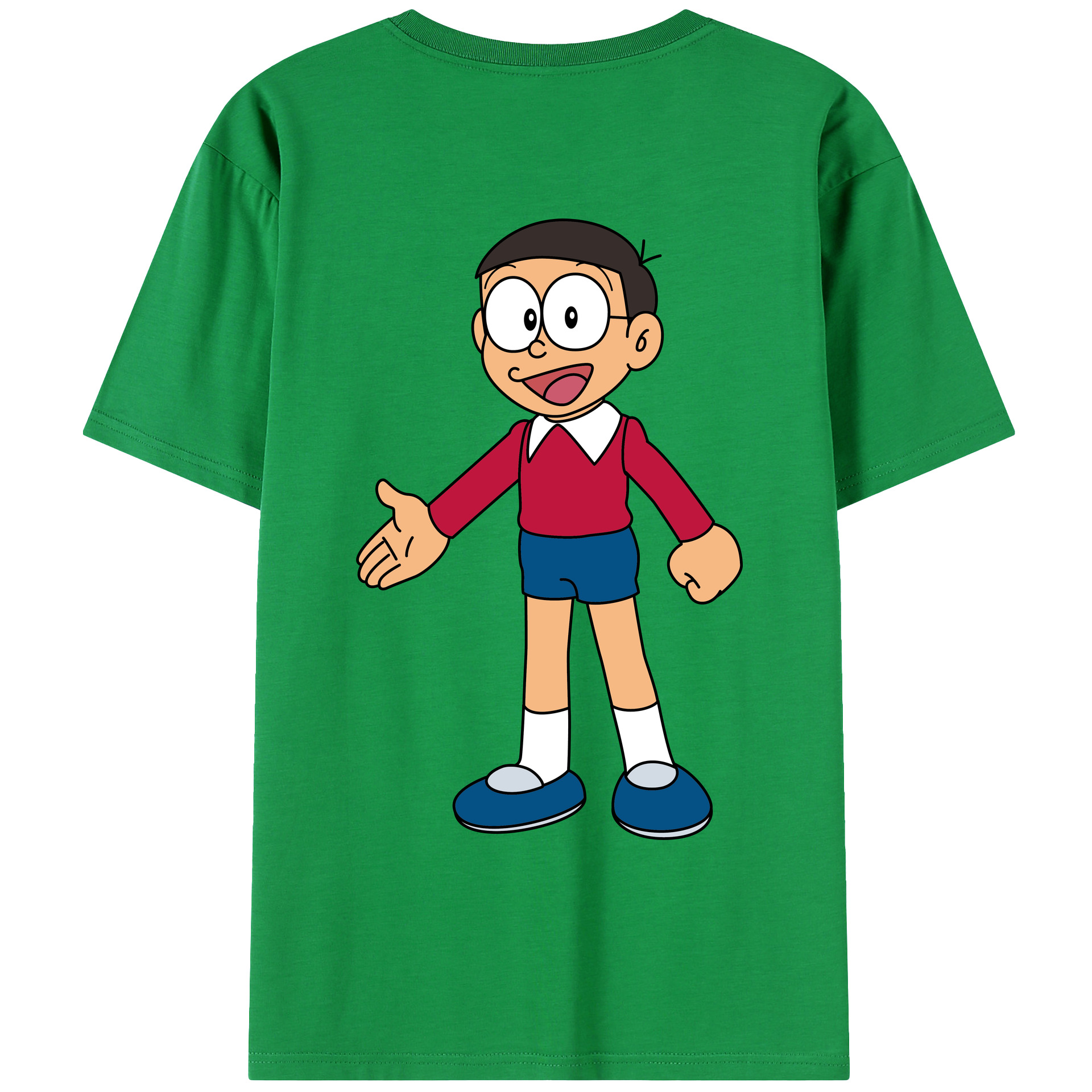 （画像用） ドラえもん 野比 のび太 Doraemon Nobita Nobi レディース半袖Tシャツ(バックプリント)