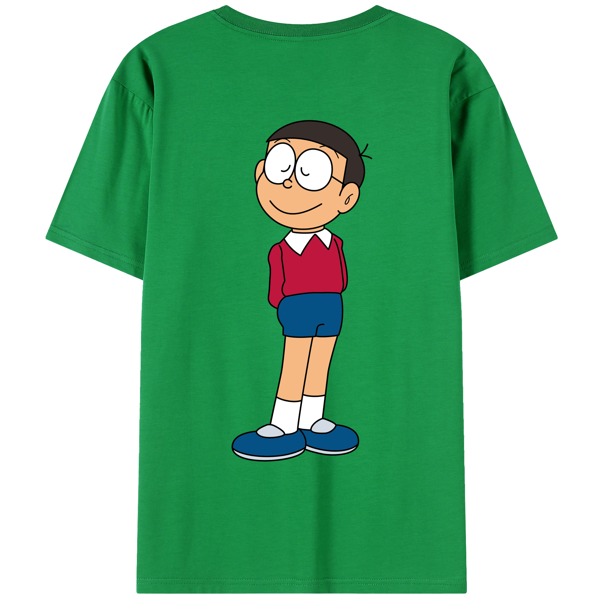 （画像用） ドラえもん 野比 のび太 Doraemon Nobita Nobi レディース半袖Tシャツ(バックプリント)