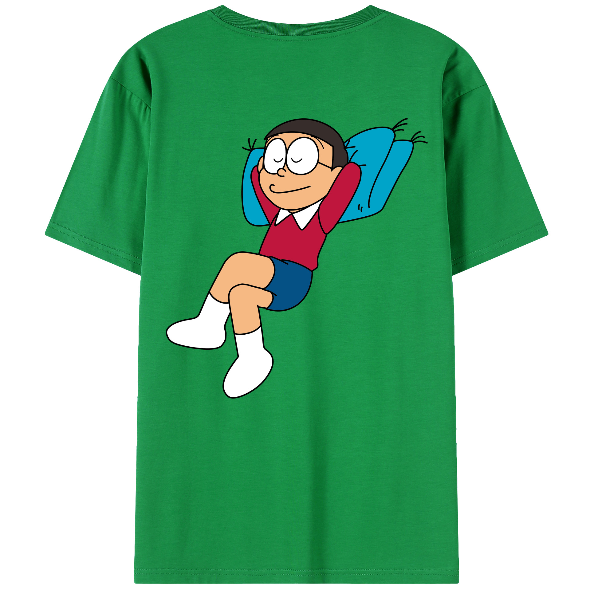 （画像用） ドラえもん 野比 のび太 Doraemon Nobita Nobi レディース半袖Tシャツ(バックプリント)
