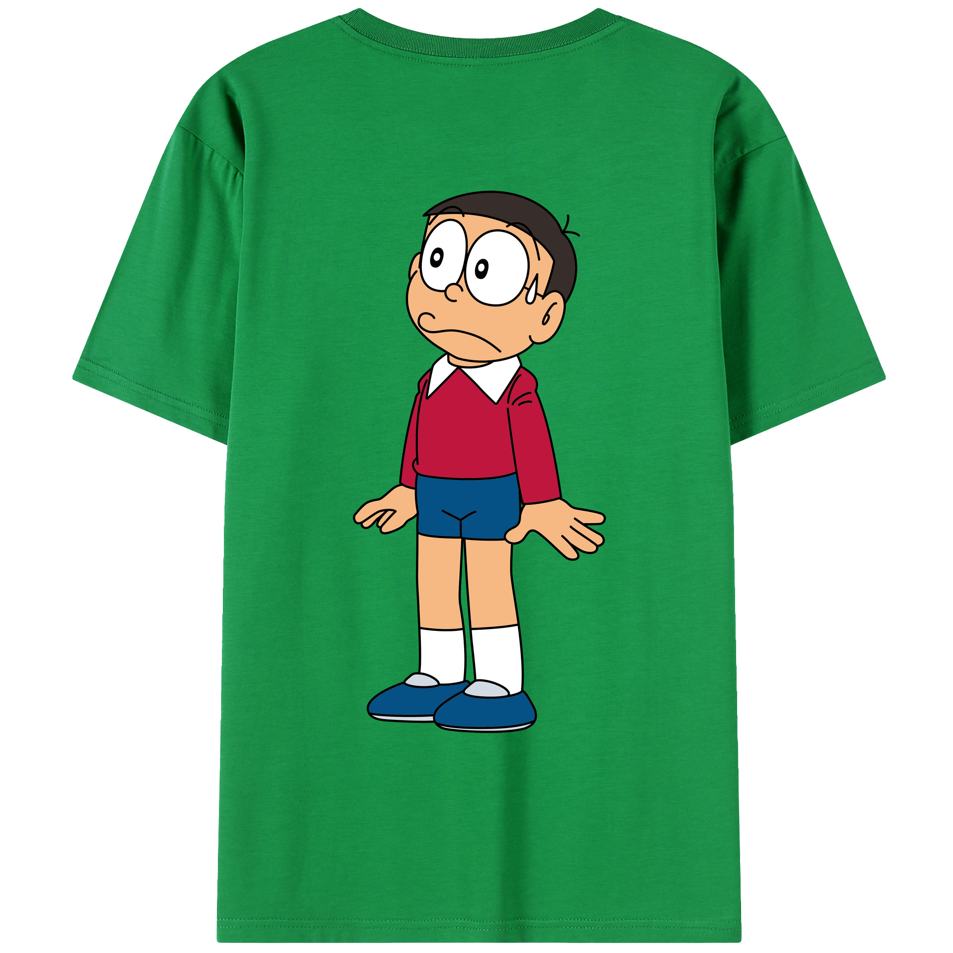 （画像用） ドラえもん 野比 のび太 Doraemon Nobita Nobi レディース半袖Tシャツ(バックプリント)