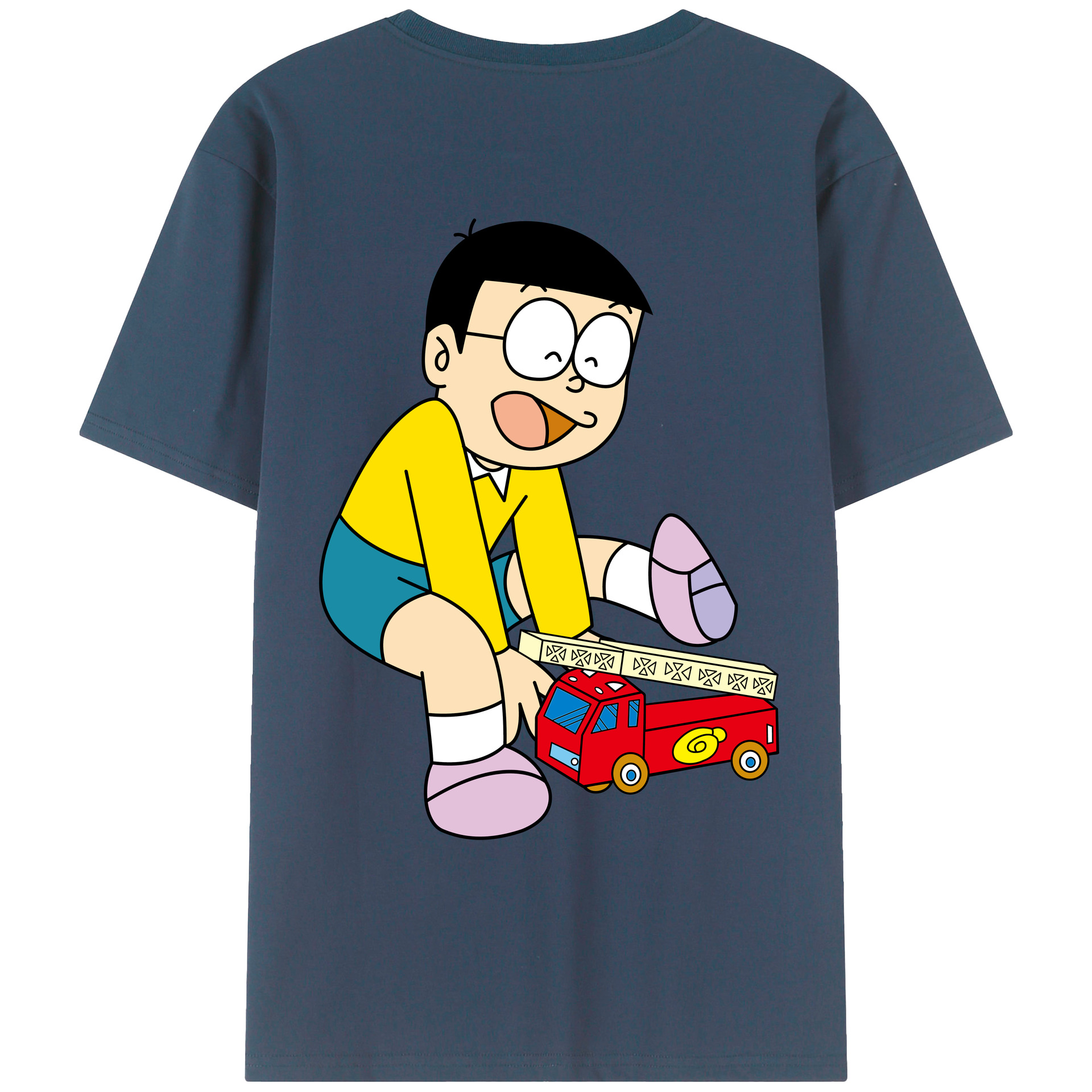 （画像用） ドラえもん 野比 のび太 Doraemon Nobita Nobi レディース半袖Tシャツ(バックプリント)